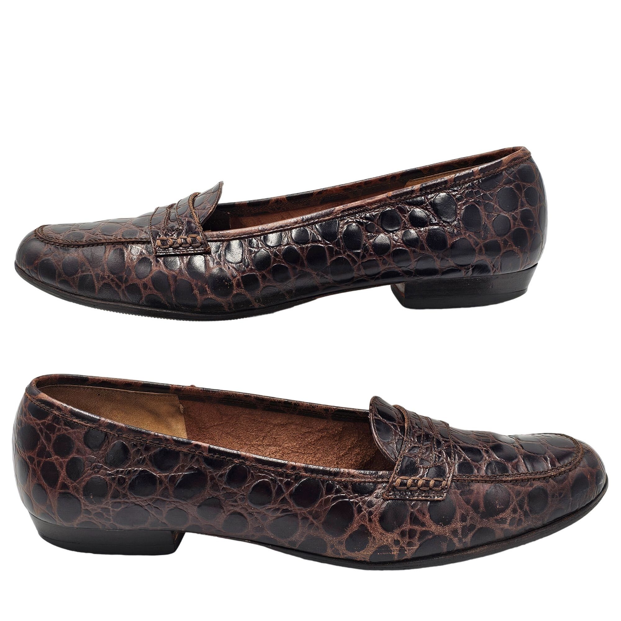 Salvatore Ferragamo Vintage Salvatore Ferragamo Italy Crocodile Alligator Emb. Size US 8.5 / IT 38.5 - 9 Thumbnail