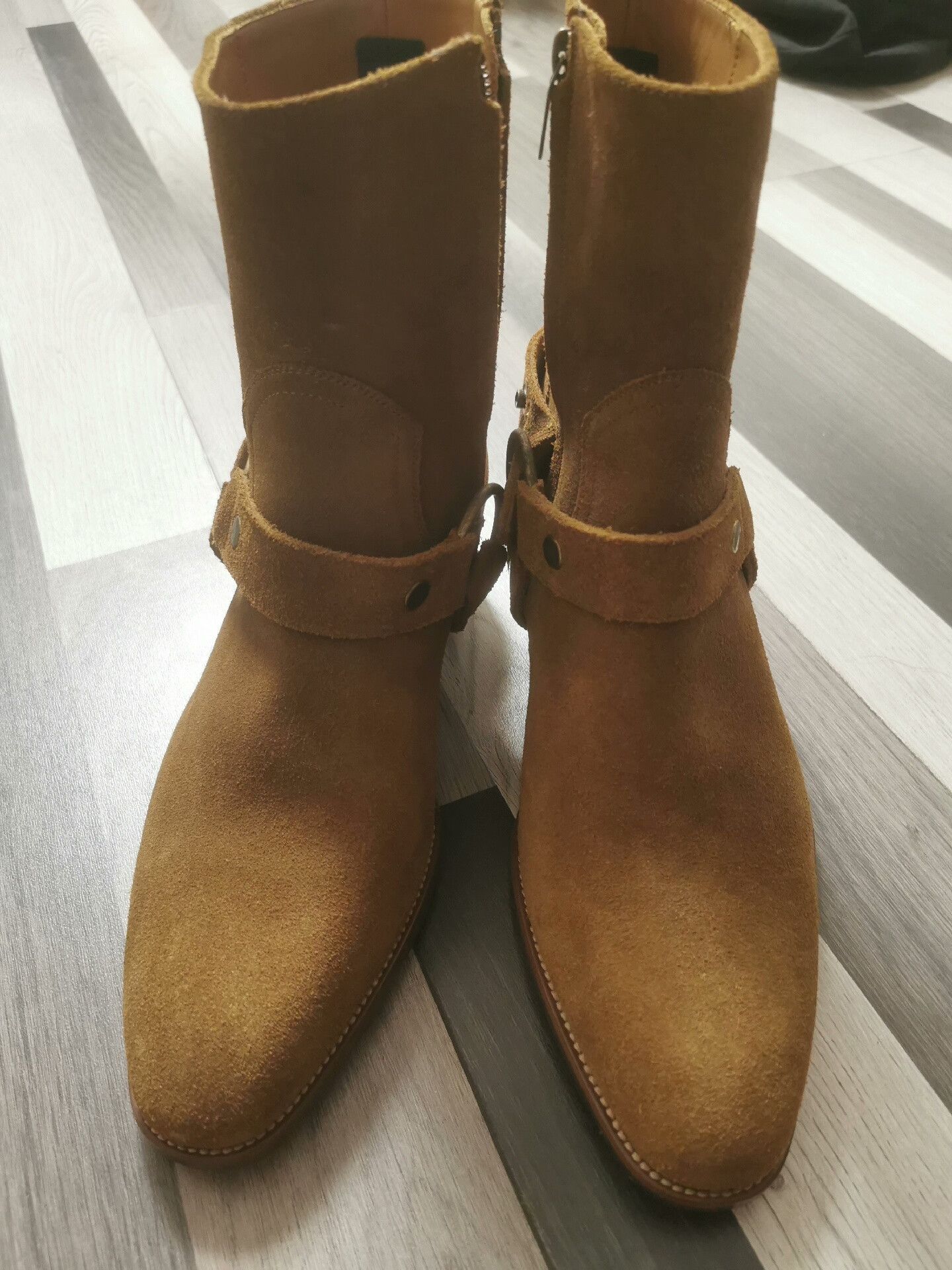 Classic Suede Ankle Boots with Buckle