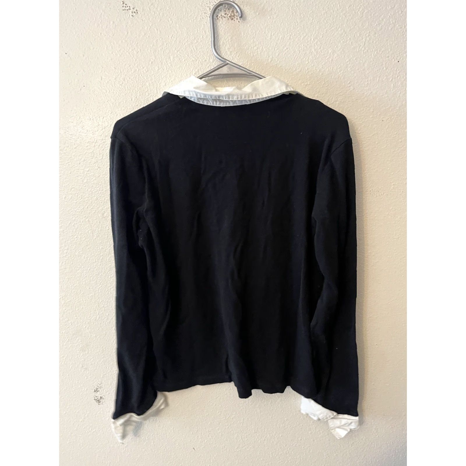 Vintage Karen Scott Sweater Shirt Women V-Neck Black Size M Pullover Inter-grated Collar Knit Vintage? (if applicable) Size M / US 6-8 / IT 42-44 - 3 Thumbnail