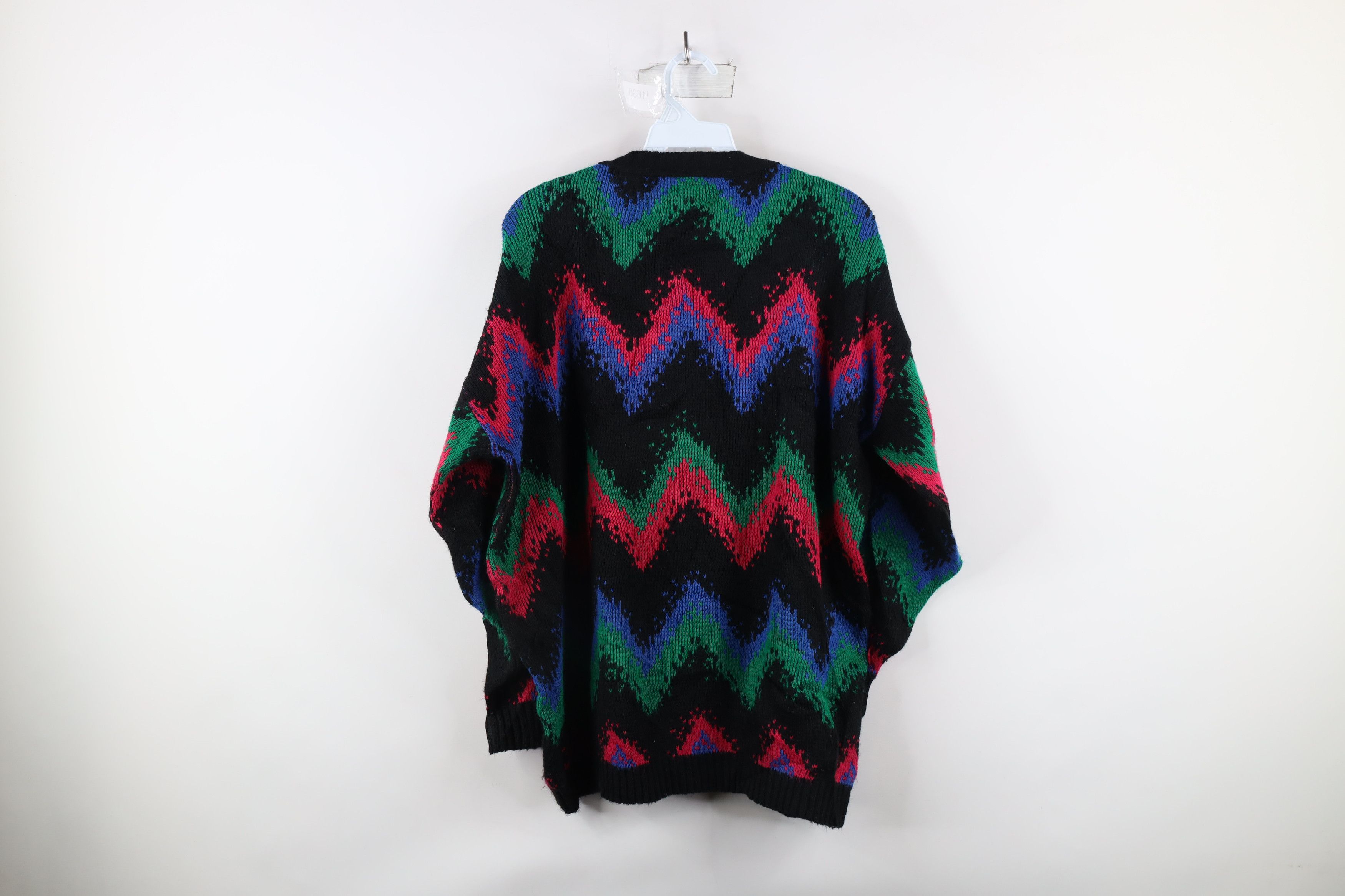 Vintage Vintage 90s Coogi Style Rainbow Zig Zag Knit Sweater Size XXL / US 16-18 / IT 52-54 - 7 Thumbnail
