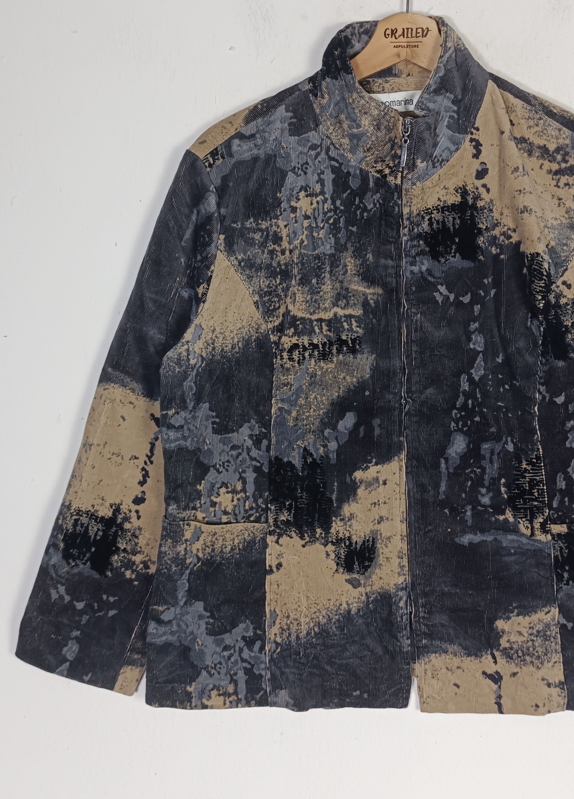 Art Comes First × Japanese Brand Fashion🔥 Vintage Leomarina Coduroy Acid Wash Jacket Size US M / EU 48-50 / 2 - 3 Thumbnail
