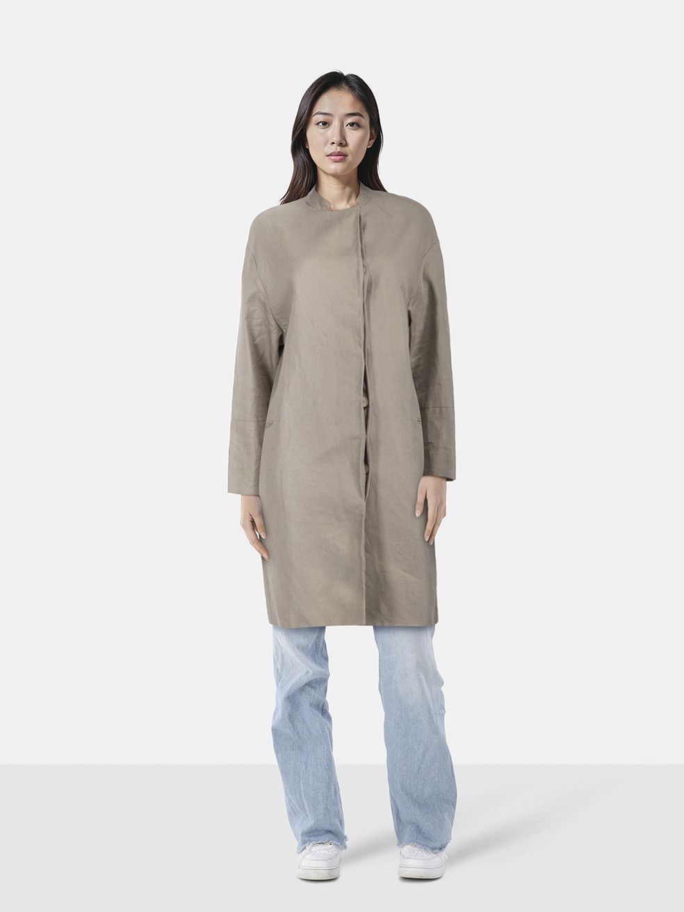 Nicole Farhi Grey Single Breasted Long Jacket Size M / US 6-8 / IT 42-44 - 1 Thumbnail