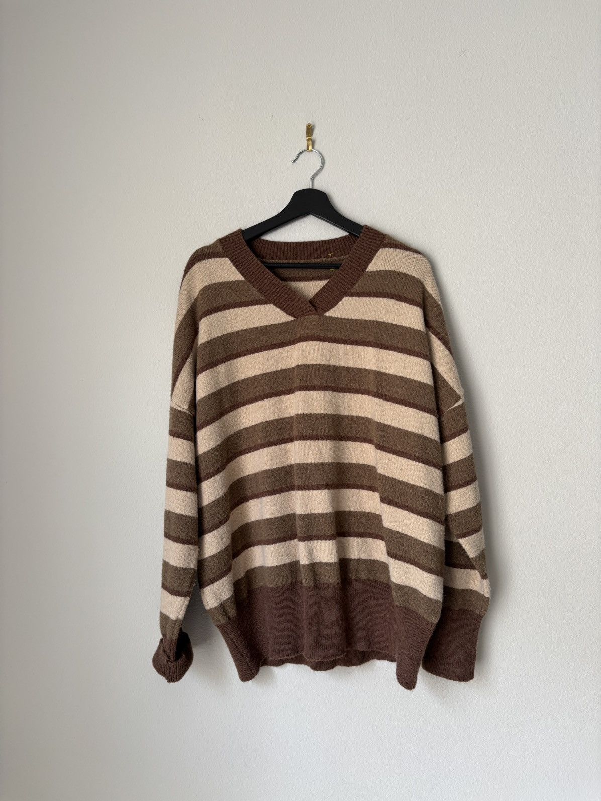 Vintage Dazy Striped V neck Sweater Size US L / EU 52-54 / 3 - 1 Thumbnail