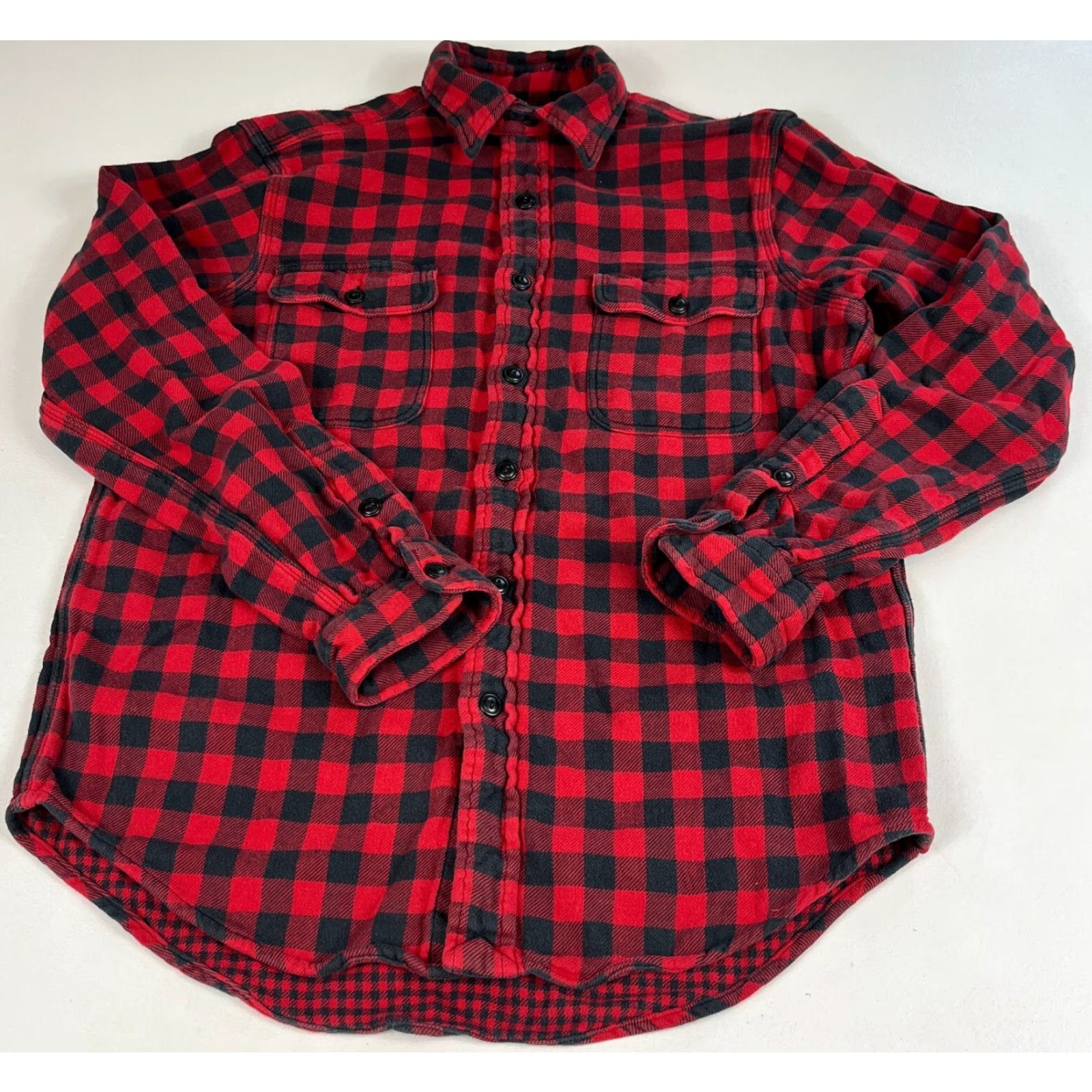 Polo Ralph Lauren VINTAGE Polo Ralph Lauren Buffalo Plaid Two-Ply Flannel Shirt M Red Cotton Button-Up Long Sleeve Men's Size M Size US M / EU 48-50 / 2 - 3 Thumbnail
