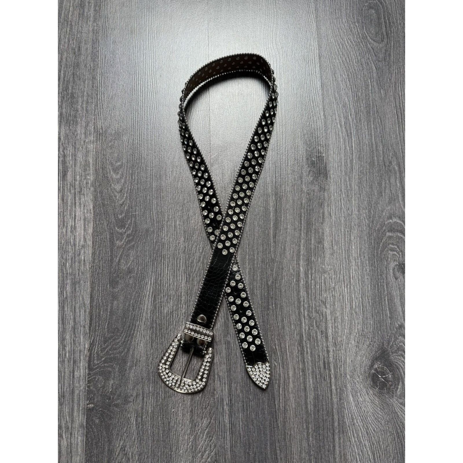 Japanese Brand × Vintage Vintage B.B Simon Style Belt Y2K Rhinestones Punk Metal Size ONE SIZE - 4 Thumbnail