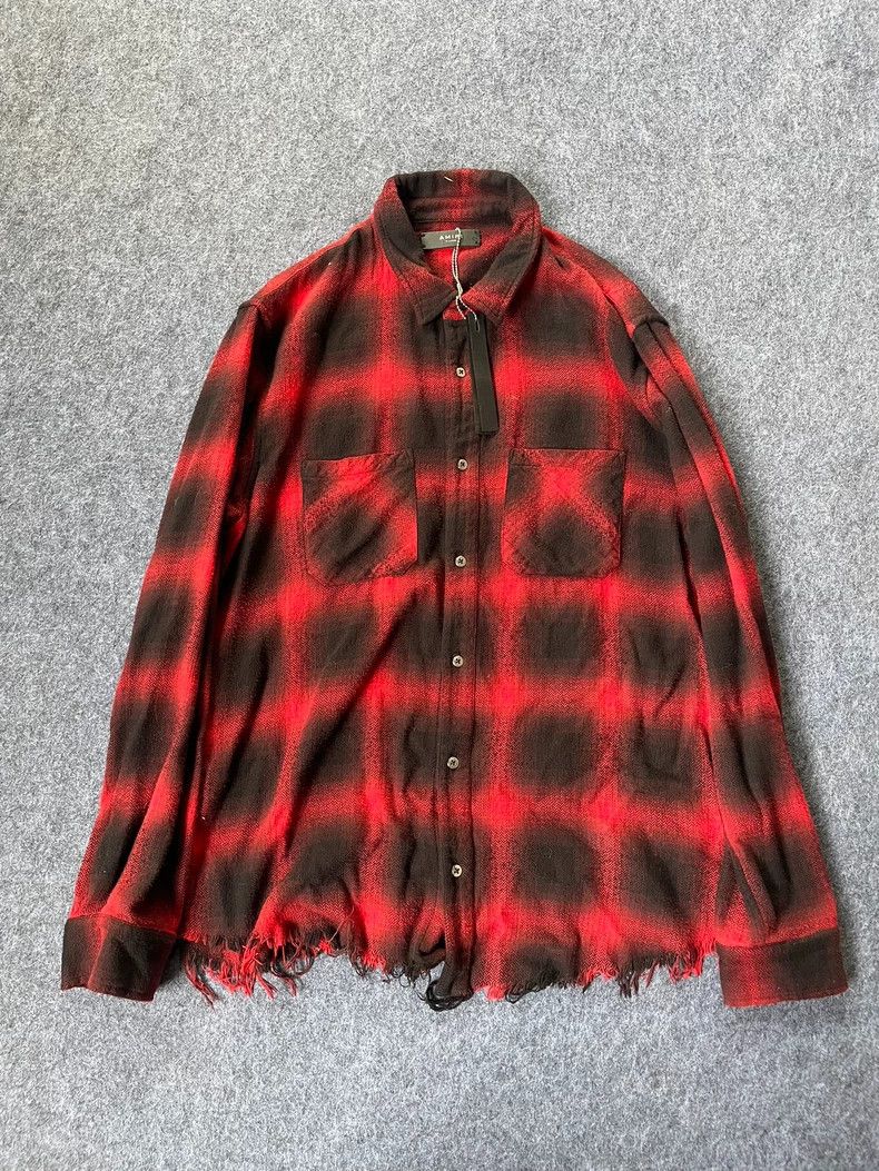 Amiri amiri Flannel shirt with black and red stripes shirt 2506-N Size US XL / EU 56 / 4 - 1 Thumbnail