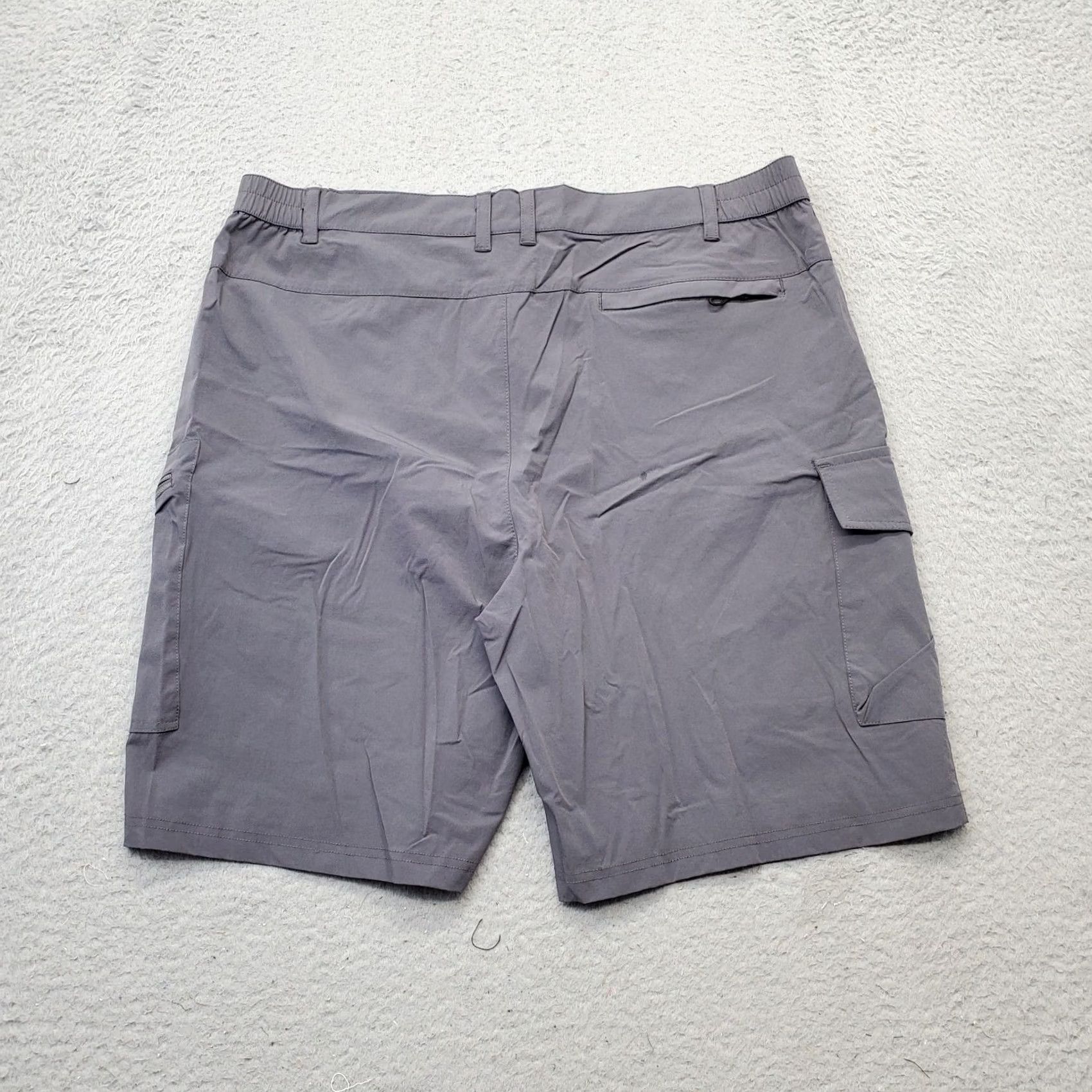 Vintage EZRUN Cargo Short Mens L Gray Stretch Nylon Regular Pockets Outdoor Size US 33 - 2 Thumbnail