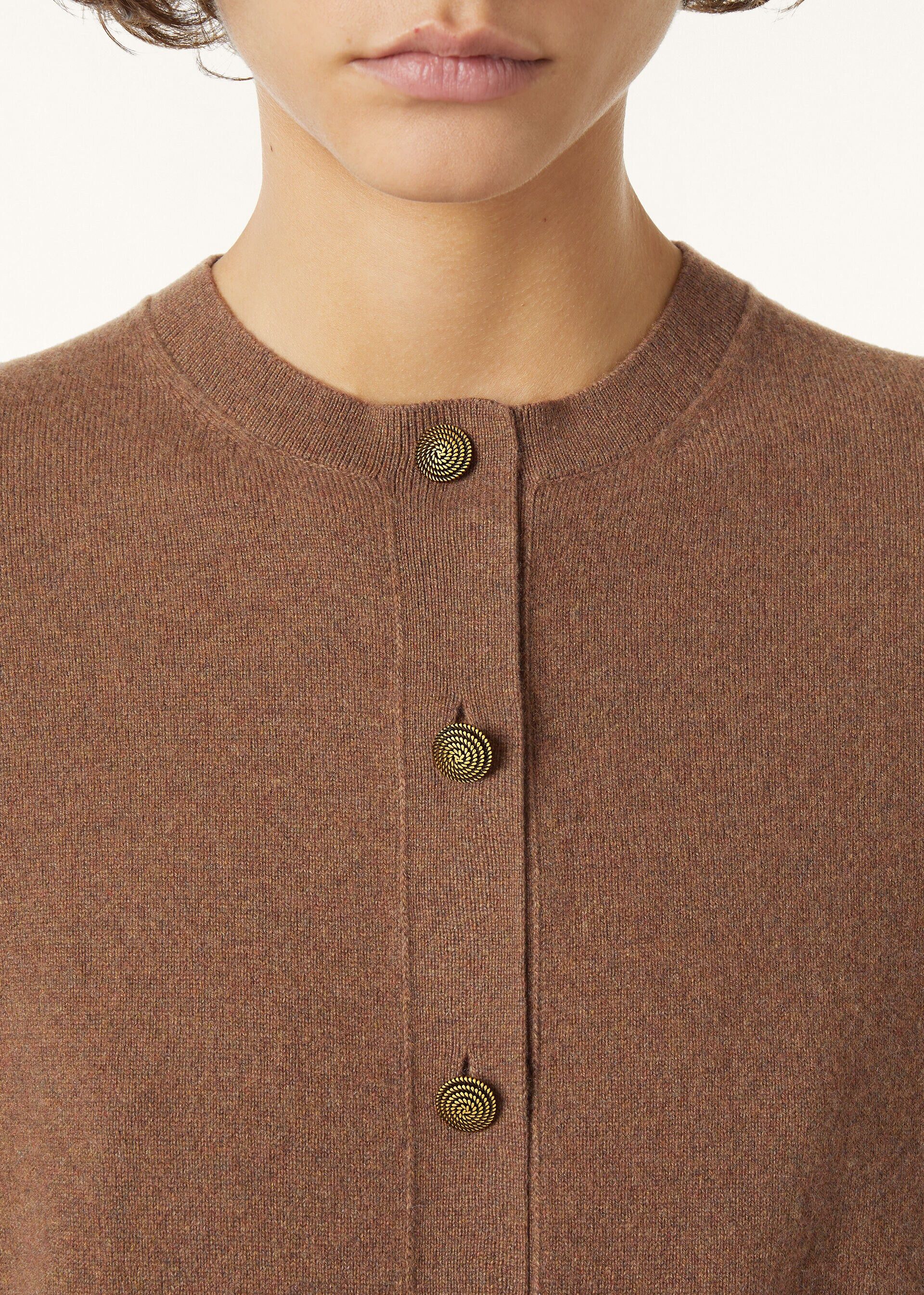 Loro Piana os11x0326 FAQ8645 Classic Cardigan in Rustic Brown Size L / US 10 / IT 46 - 3 Thumbnail