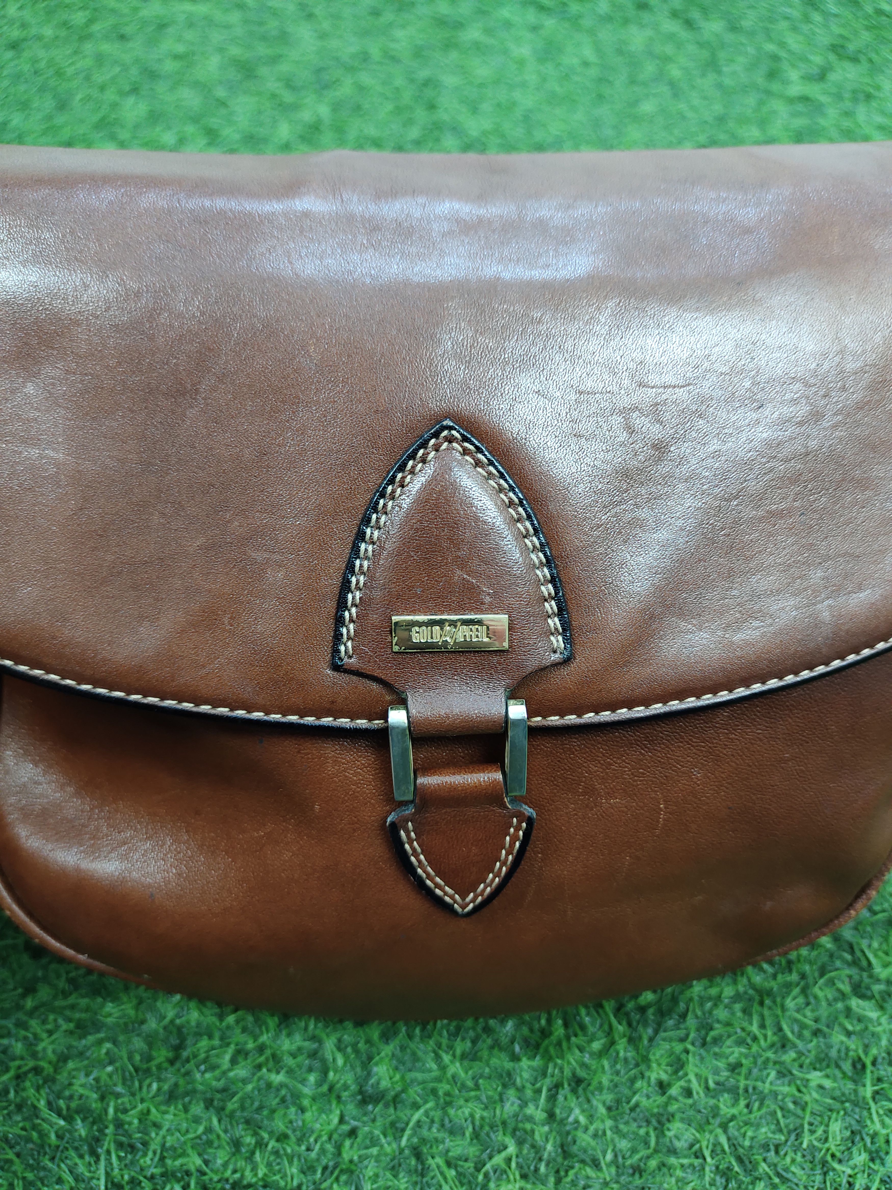 Leather Vintage Gold Pfeil Handmade Patina Leather Sling Bag Size ONE SIZE - 6 Thumbnail