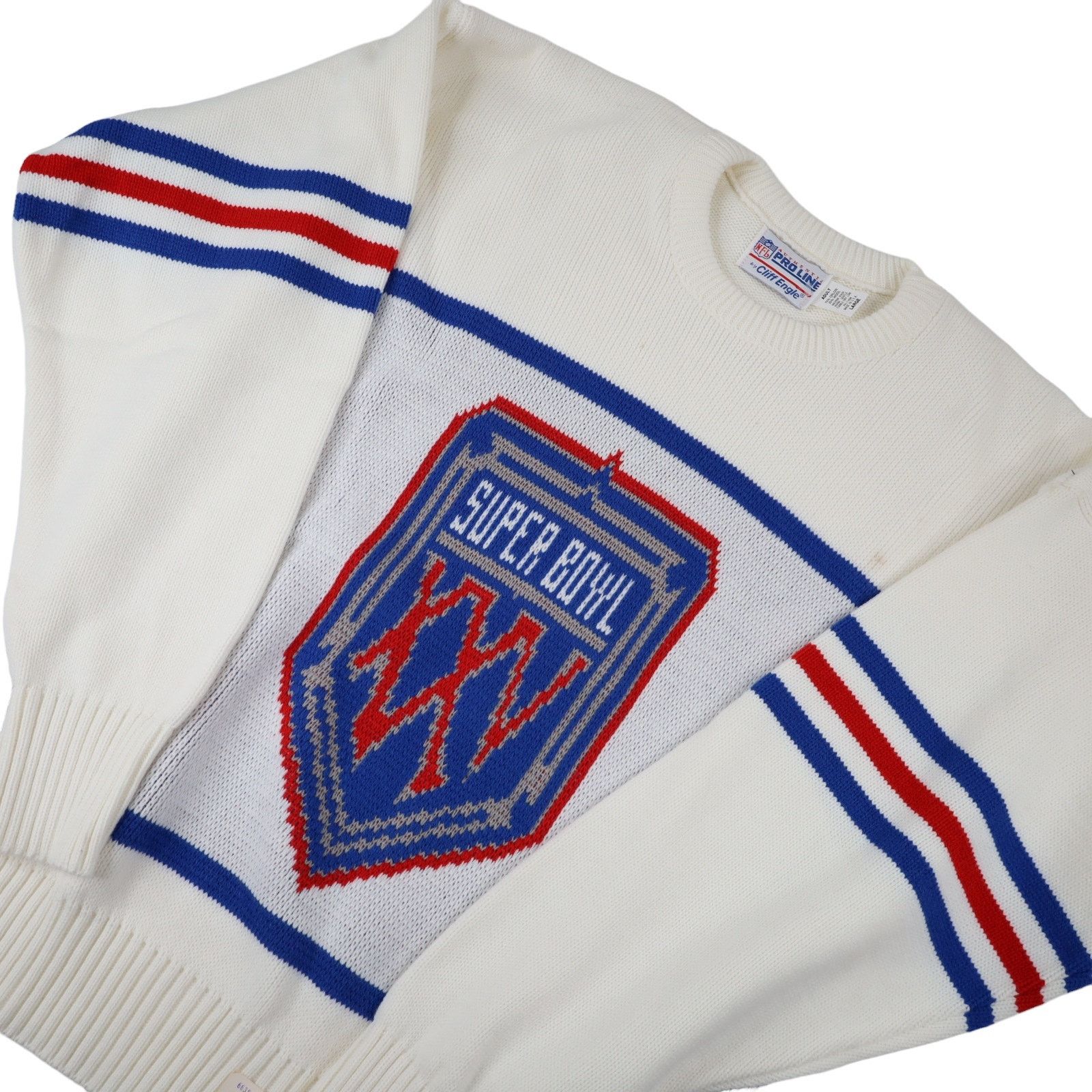 NFL × Vintage Vintage NFL Cliff Engle Super Bowl XXV Knit Sweater Size US L / EU 52-54 / 3 - 2 Thumbnail