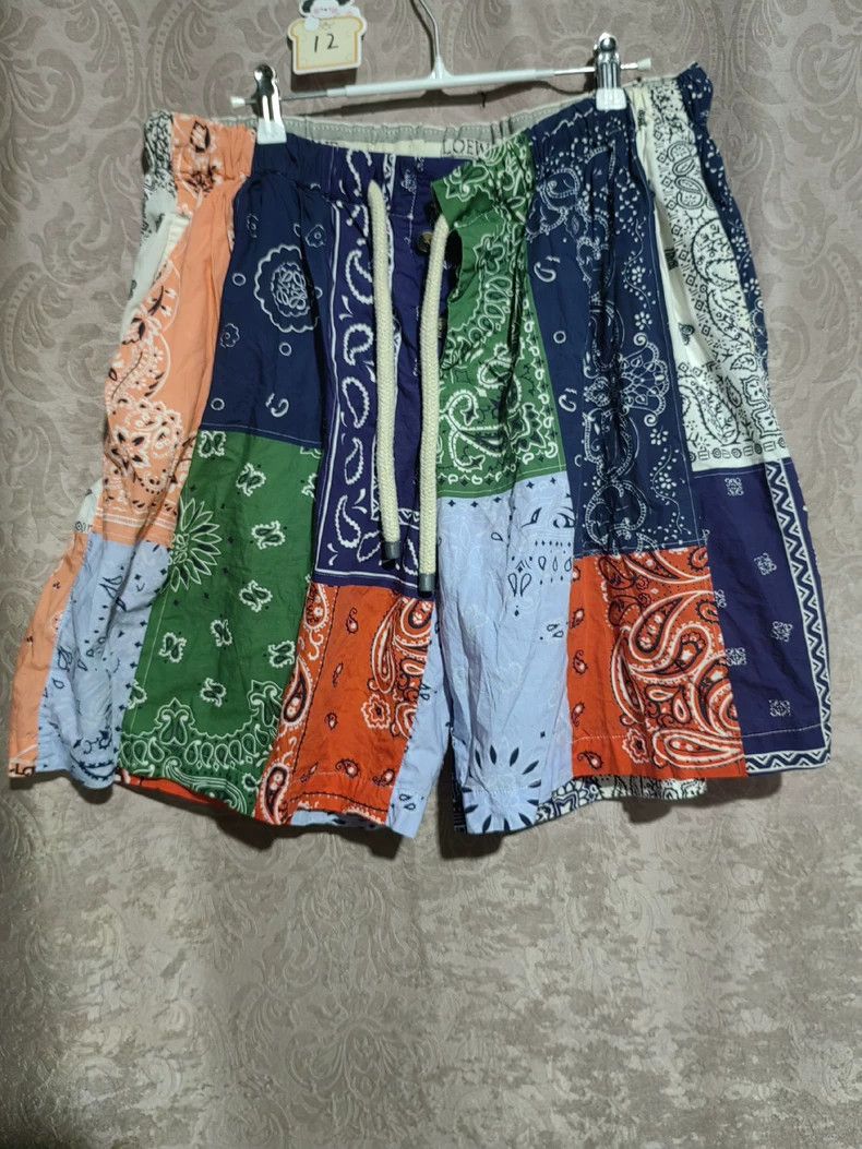 Loewe Men's Bandana Patchwork Shorts - dmc
