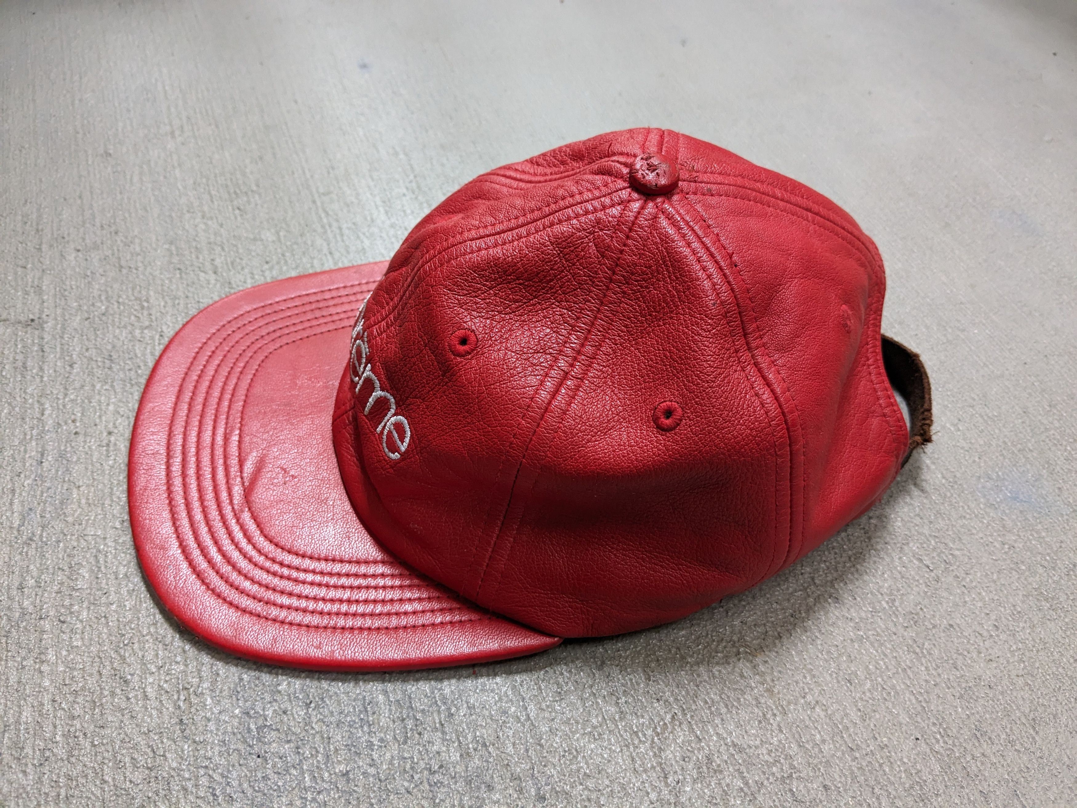 Supreme Supreme Classic 6-Panel Leather Hat Cap Strap Adjustable Size ONE SIZE - 3 Thumbnail
