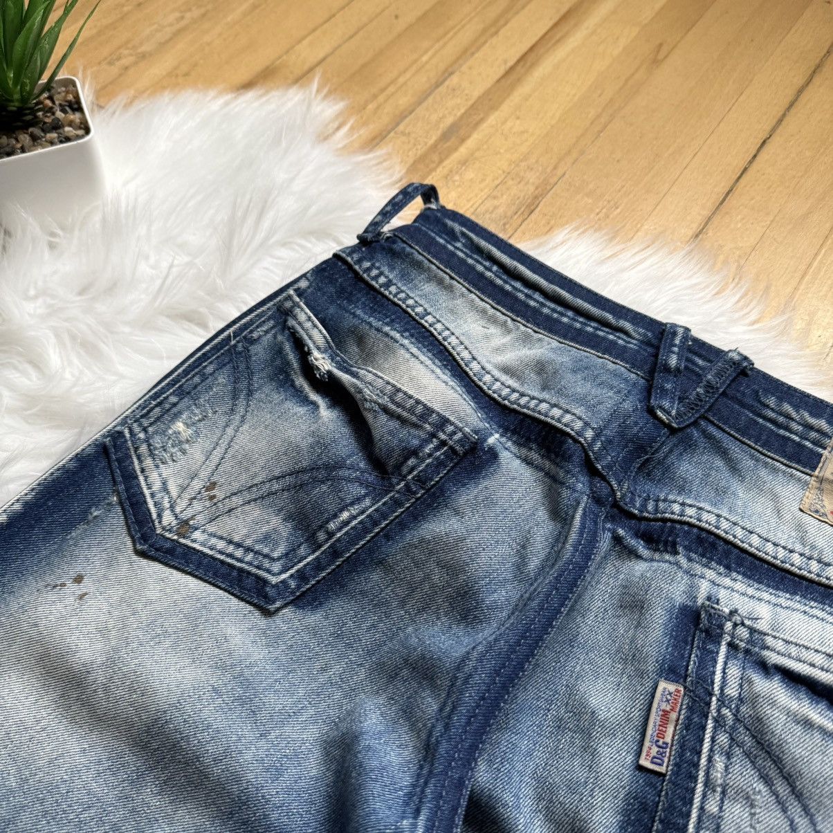 Dolce & Gabbana 📌 Vintage Dolce&Gabbana Archive 00s Y2K Distressed Jeans Size 26" / US 2 / IT 38 - 20 Thumbnail