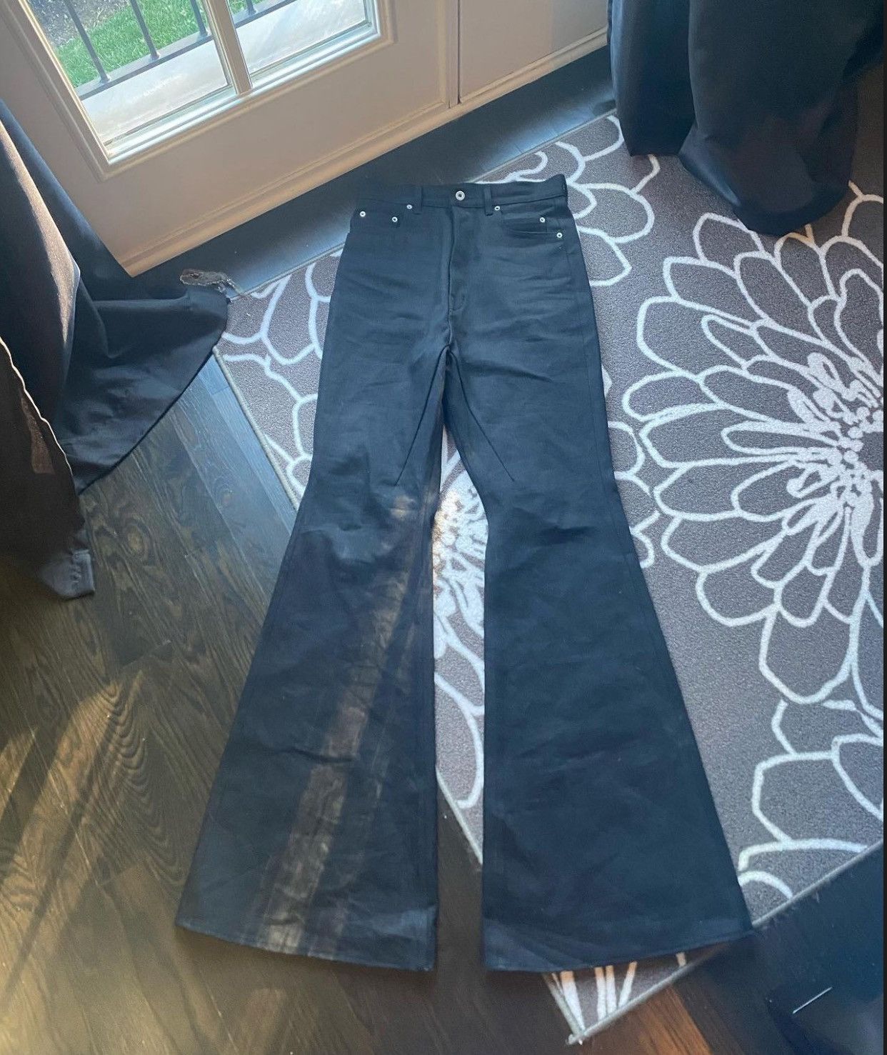image of Rick Owens Bolan Bootcut Japanese Denim in Black, Men's (Size 30)
