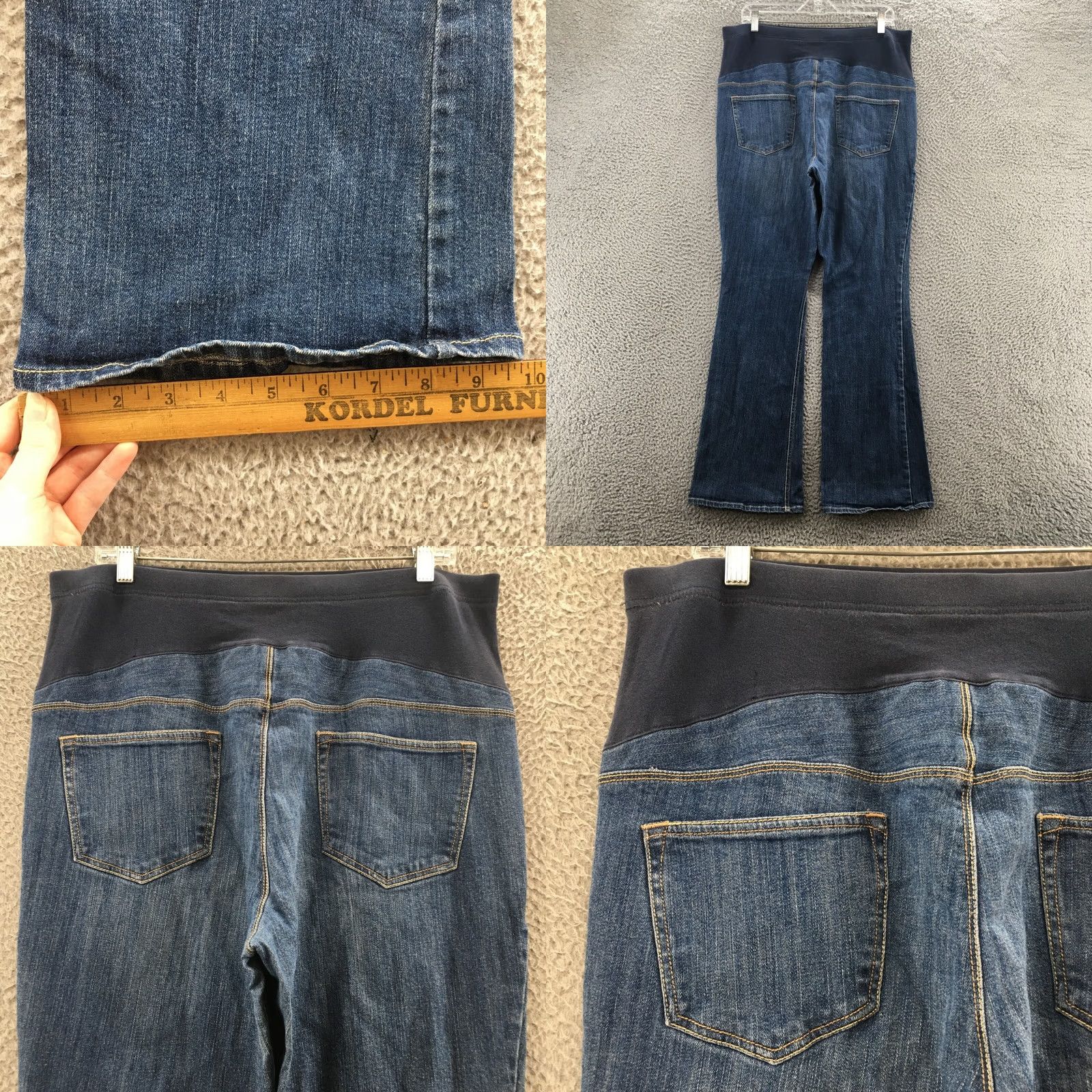Old Navy Old Navy Maternity Jeans Flared Womens 12R Blue Denim Low Rise 36x31 Regular Inseam 31 Denim Flats Pockets Women Jeans Size 34" / US 12 / IT 48 - 9 Thumbnail