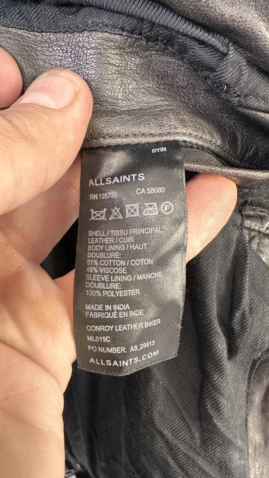 Allsaints AllSaints Conroy Men Leather Biker Jacket Quilted Double Zip Size US L / EU 52-54 / 3 - 22 Thumbnail