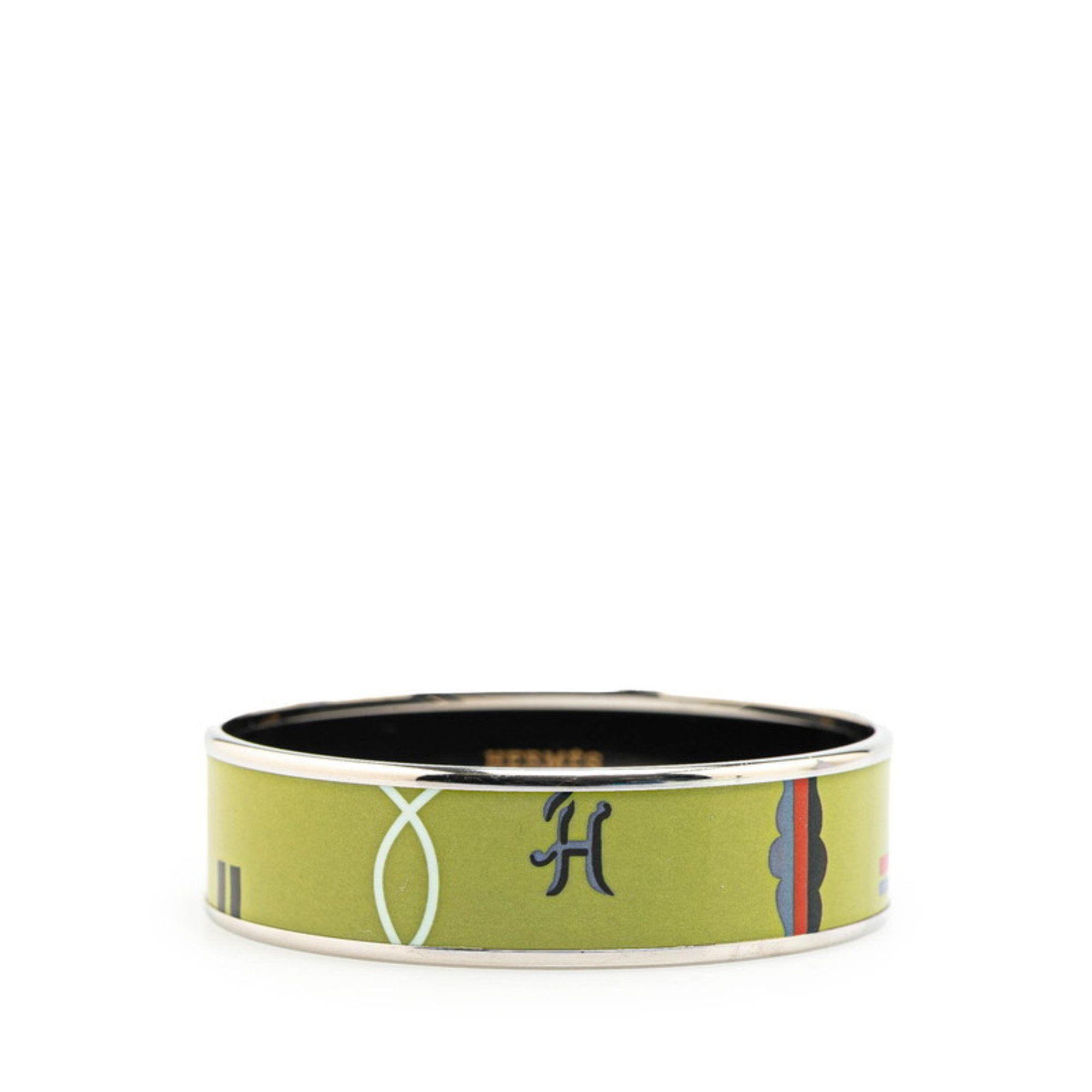 Hermes Hermes enamel bangle silver green multicolor metal women's HERMES Size ONE SIZE - 1 Thumbnail