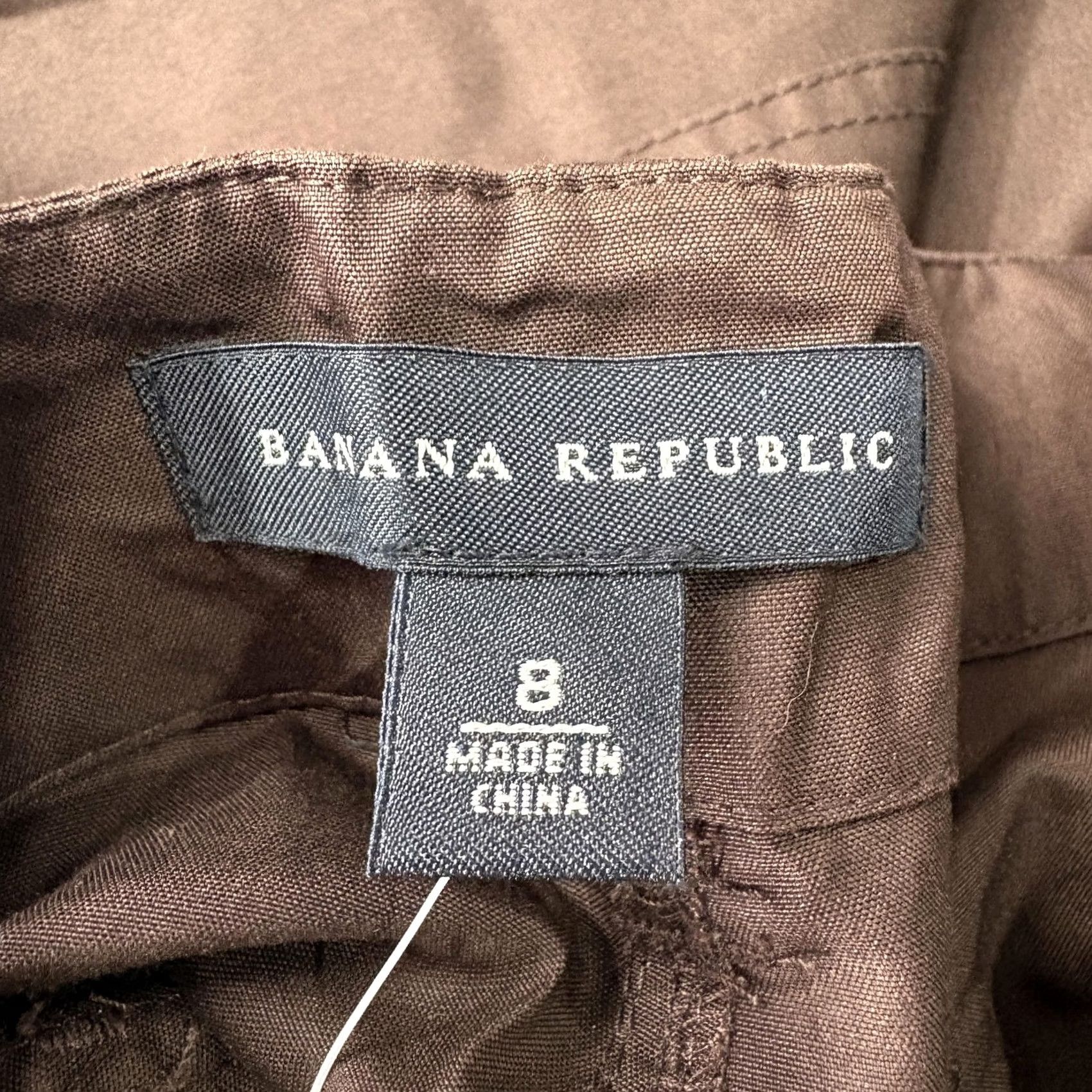 Banana Republic Banana Republic Silk Cropped Pants Womens 8 Brown Twill Wide Leg Casual Career Silk Pants Women 8 Brown Cropped Pockets Zip Flat Front Size 30" / US 8 / IT 44 - 3 Thumbnail