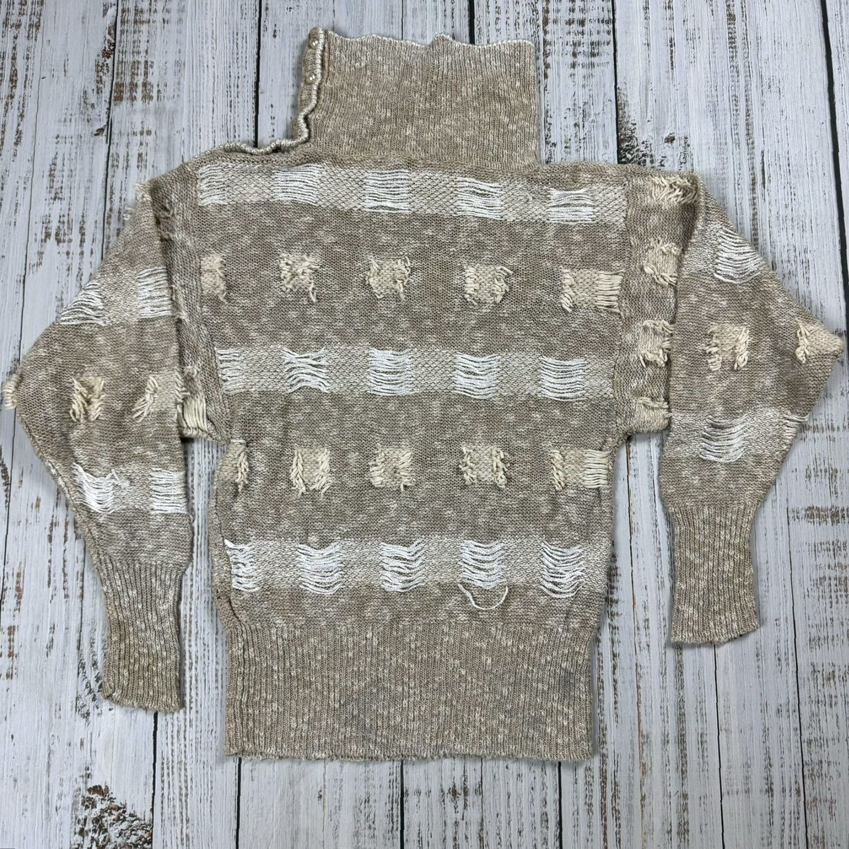 Vintage VINTAGE ALEXANDRIA LINEN COTTON SWEATER BROWN MOCK NECK SMALL 1980s Womens Size S / US 4 / IT 40 - 7 Thumbnail