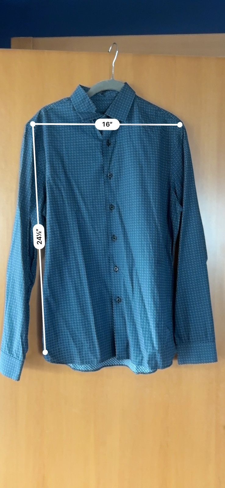Prada Prada blue printed cotton dress shirt Size US M / EU 48-50 / 2 - 3 Thumbnail