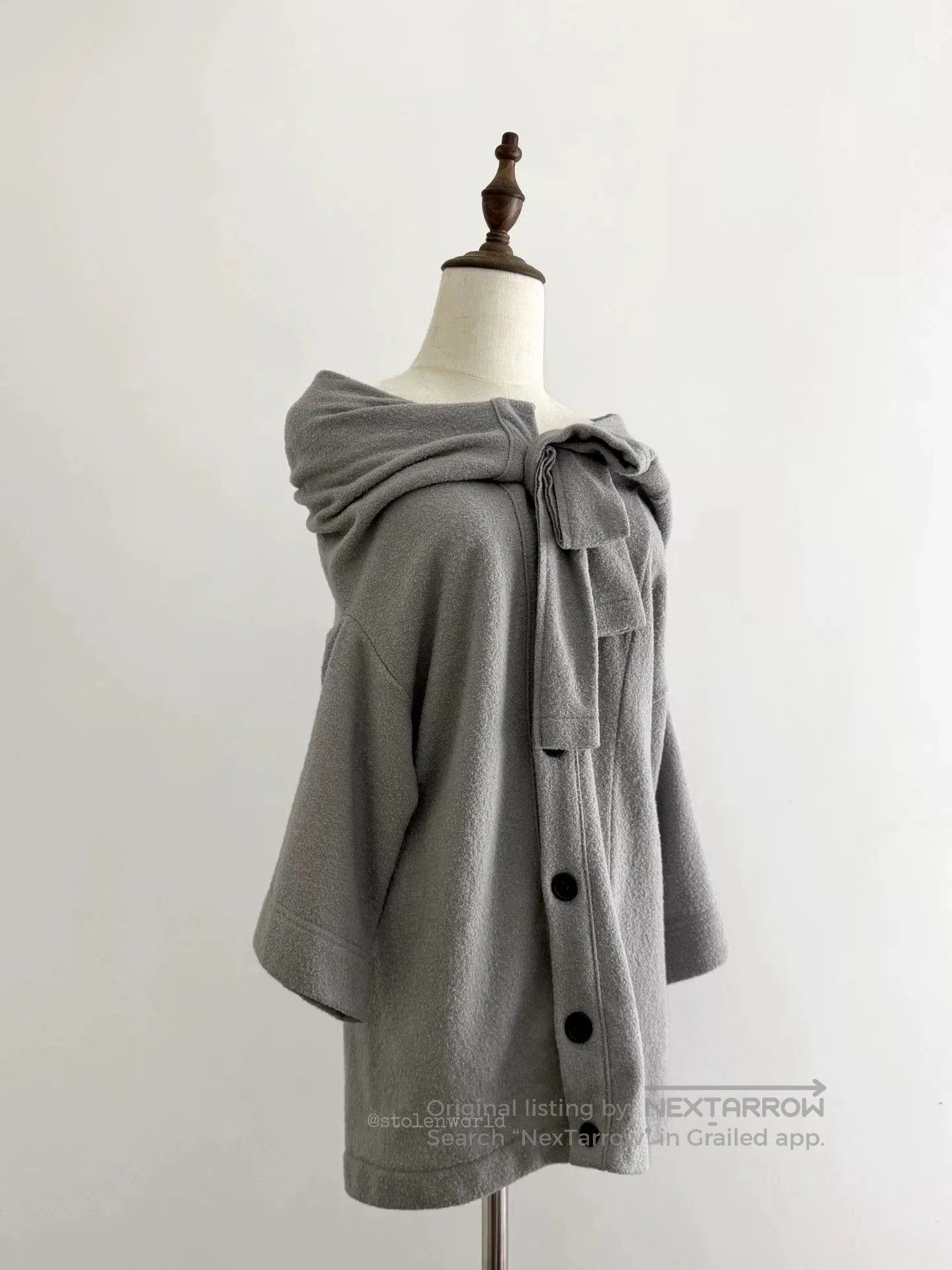 Y's gray asymmetrical shoulder top by Y's. Size S / US 4 / IT 40 - 3 Thumbnail