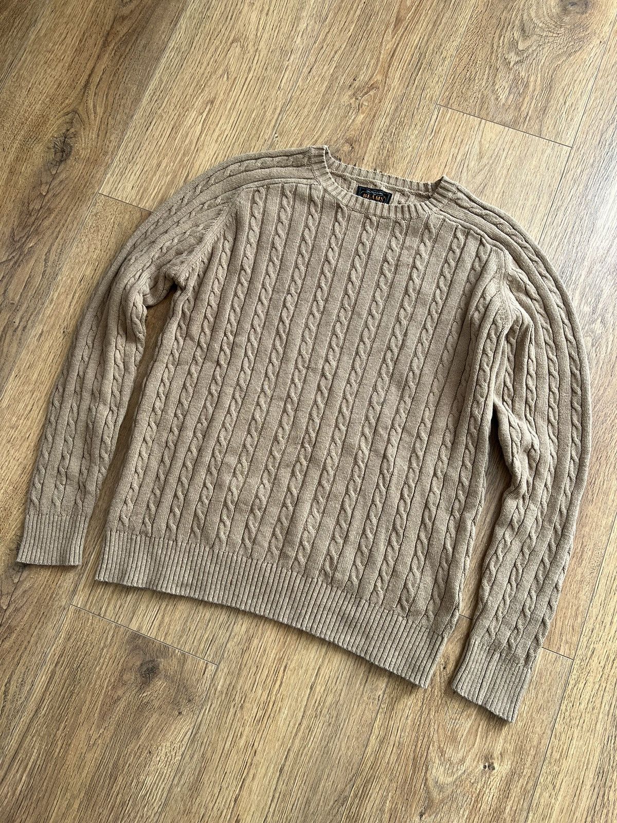 Beams Plus BEAMS PLUS Crew Cable Cotton Linen sweater old money style Size US M / EU 48-50 / 2 - 1 Thumbnail