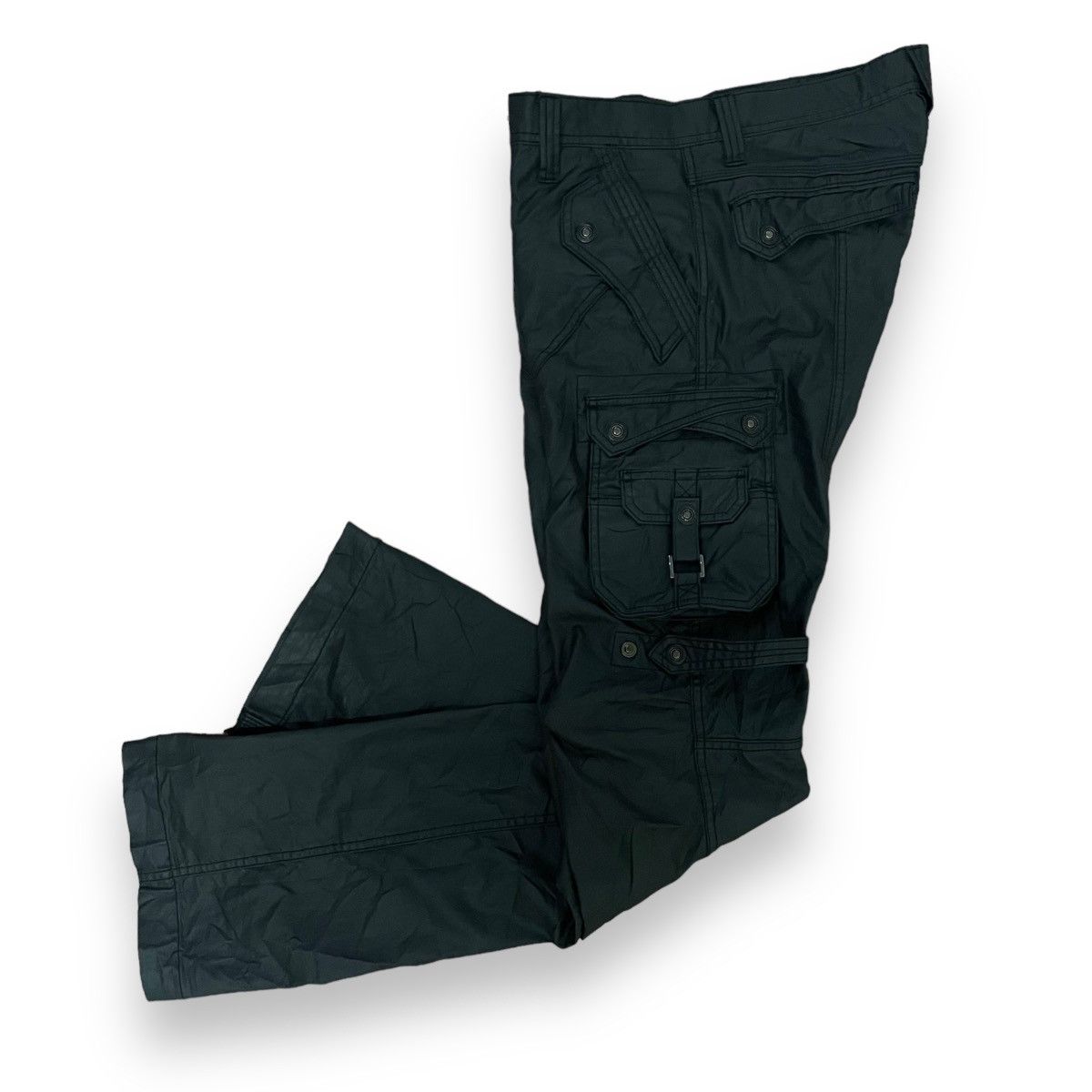 If Six Was Nine 🇯🇵 SUPER FLARE NICOLE CLUB FOR MEN CARGO WAXED PANTS Size US 32 / EU 48 - 13 Thumbnail