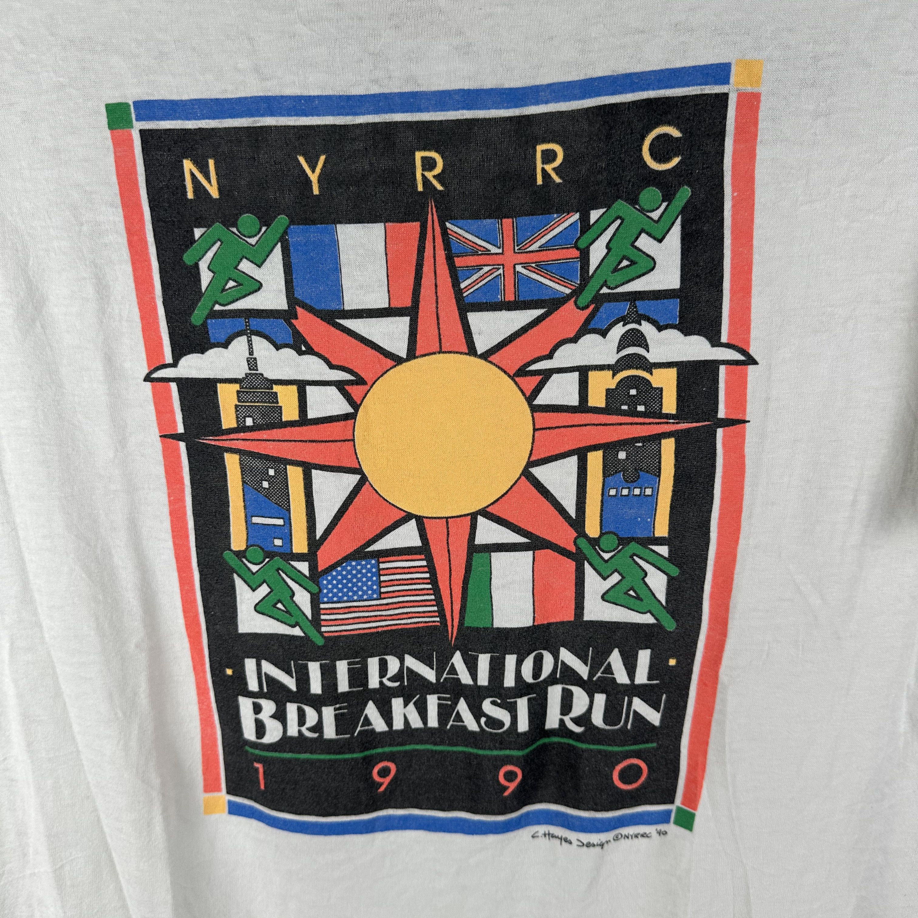 Vintage Vintage 1990 NYRRC New York City Marathon Running T-Shirt Size US M / EU 48-50 / 2 - 2 Thumbnail