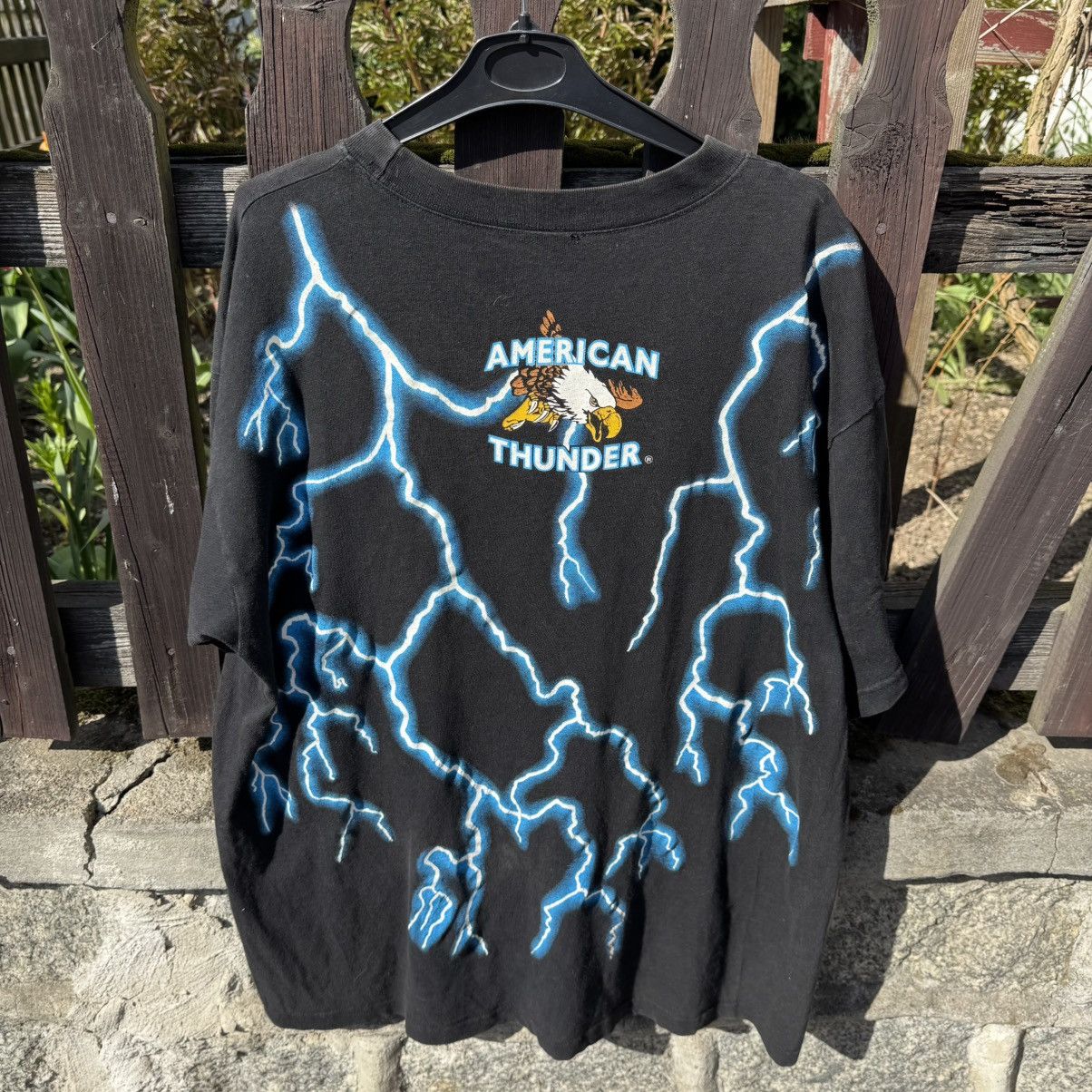 Japanese Brand × Vintage Vintage American Thunder Death Cowboy Lightning OG 90s Tees Size US L / EU 52-54 / 3 - 11 Thumbnail