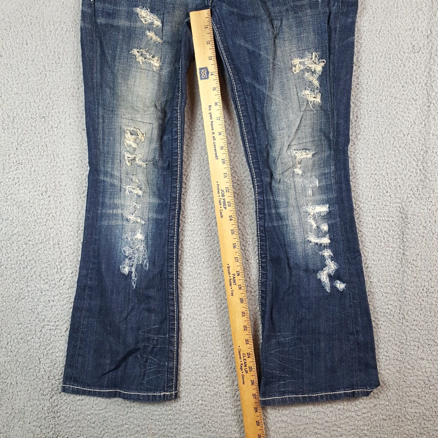 Miss Me VINTAGE Miss Me Denim Jeans Bootcut 27 30"x28" Blue Regular WOMEN 5-Pocket Distressed Y2K Retro 90s Bohemian Rock Size 27" / US 4 / IT 40 - 7 Thumbnail
