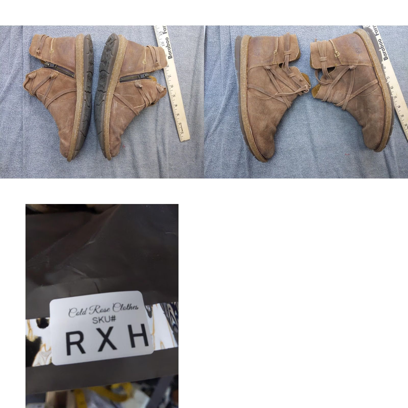 Born Born Boots Womens Size 9.5 41 Brown Suede Ankle Wrap Strap Zip Booties F55183 Size US 10 / IT 40 - 8 Thumbnail