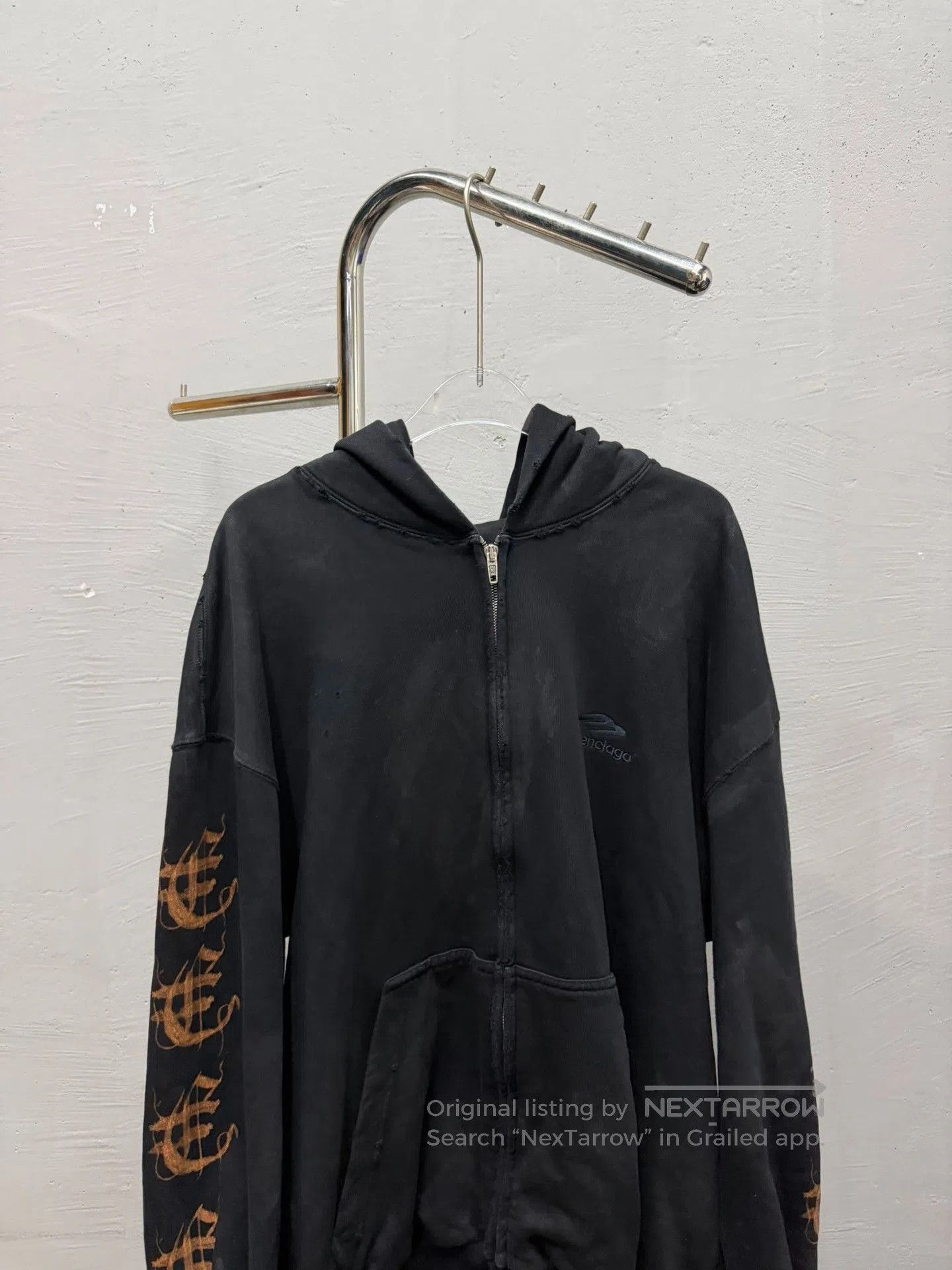 Saint Laurent Paris Balenciaga Black Zip Hoodie Gold Graphics. Size US S / EU 44-46 / 1 - 2 Thumbnail