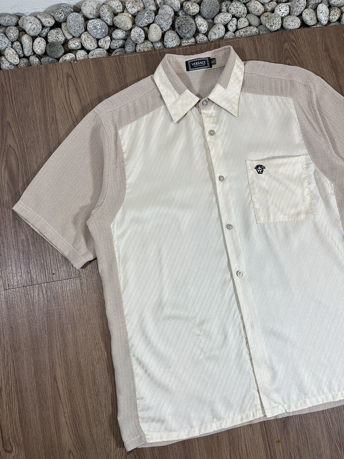 Versace Jeans Couture Versace Jeans Couture – Silk Open Collar Shirt Size US L / EU 52-54 / 3 - 3 Thumbnail