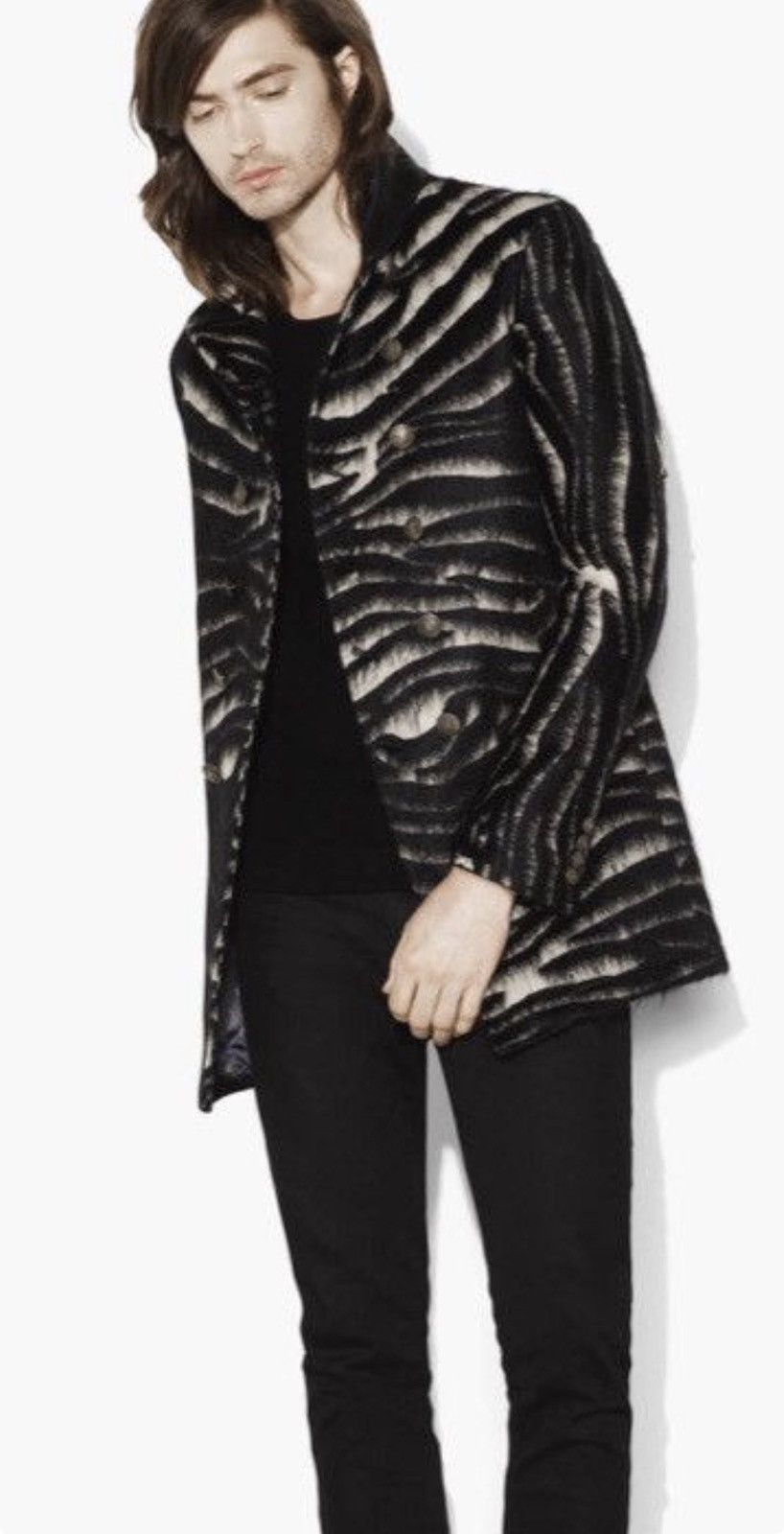 John Varvatos Wool & Mohair Zebra coat size 38 Size US M / EU 48-50 / 2 - 1 Thumbnail