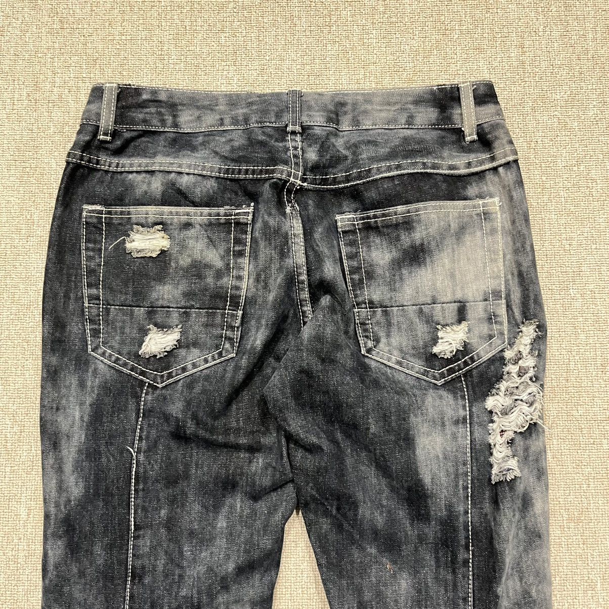 Hysteric Glamour BI Jeans - Skull Destroyed Studed Mud Wash Skinny Jeans Size US 32 / EU 48 - 13 Thumbnail