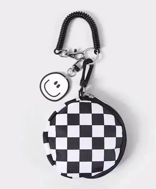 Other Fashion checkerboard plaid smiley face coin pouch bag Size ONE SIZE - 4 Thumbnail