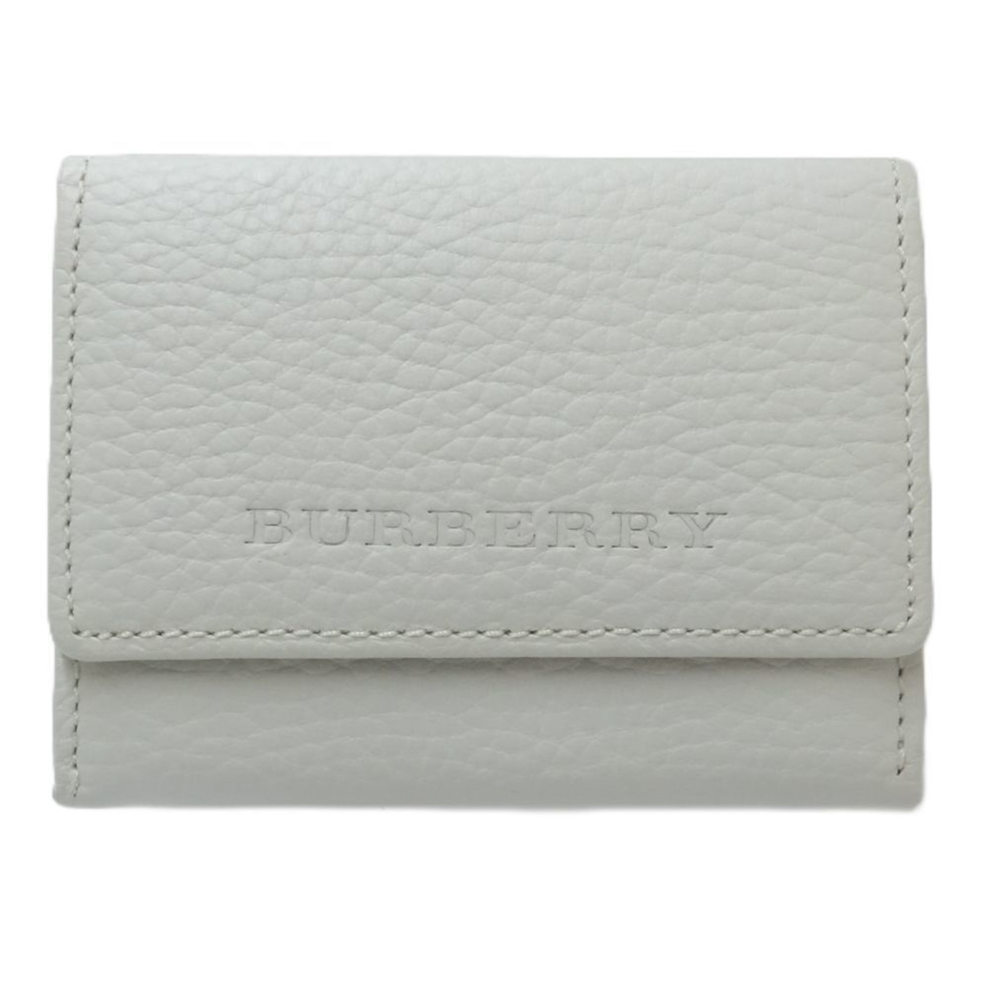 image of Burberry Business Card Holder Case Leather White 083535, Women's