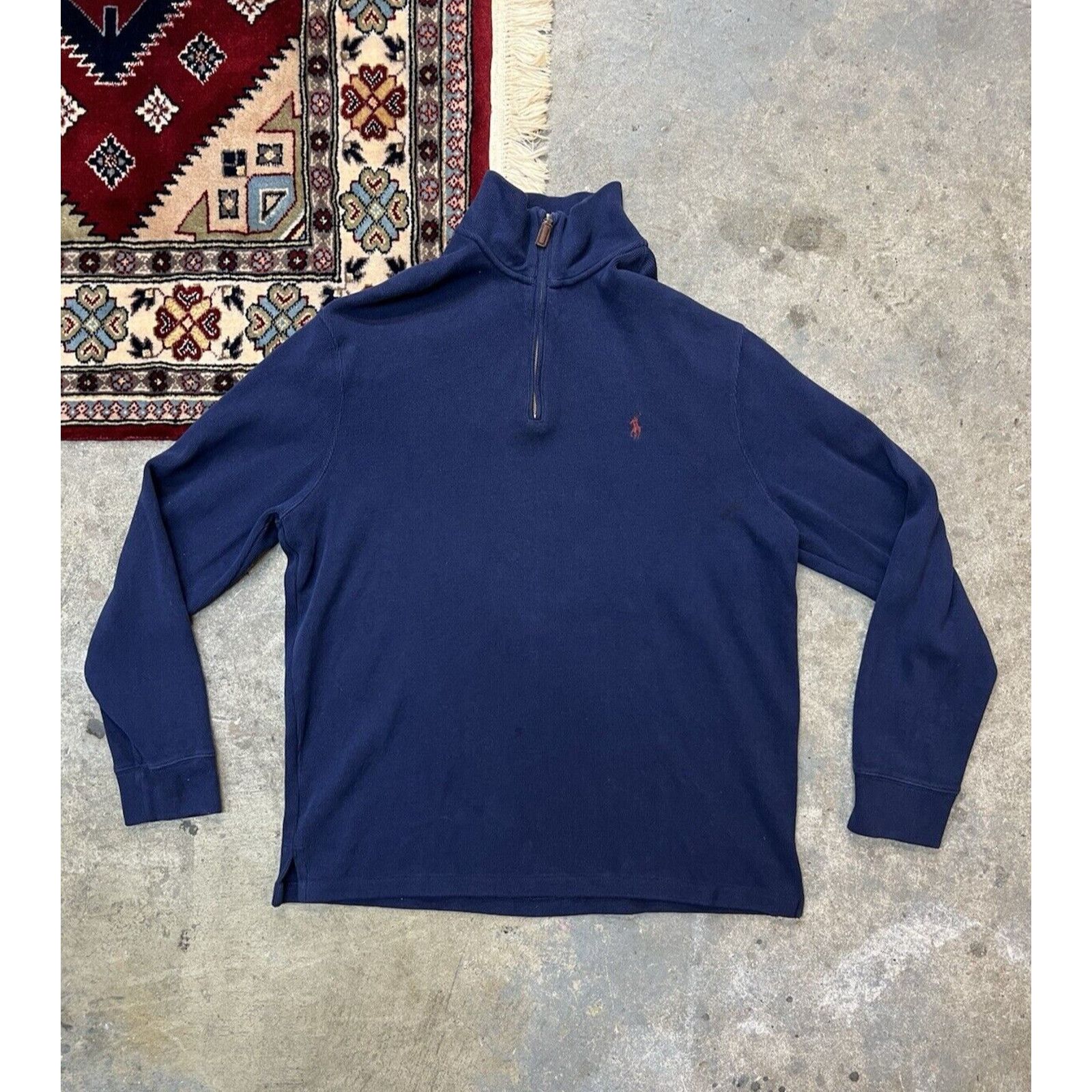 Ralph Lauren Polo Ralph Lauren Sweater Blue 1/4 Zip Pull Over Mens Size L Size US L / EU 52-54 / 3 - 1 Thumbnail