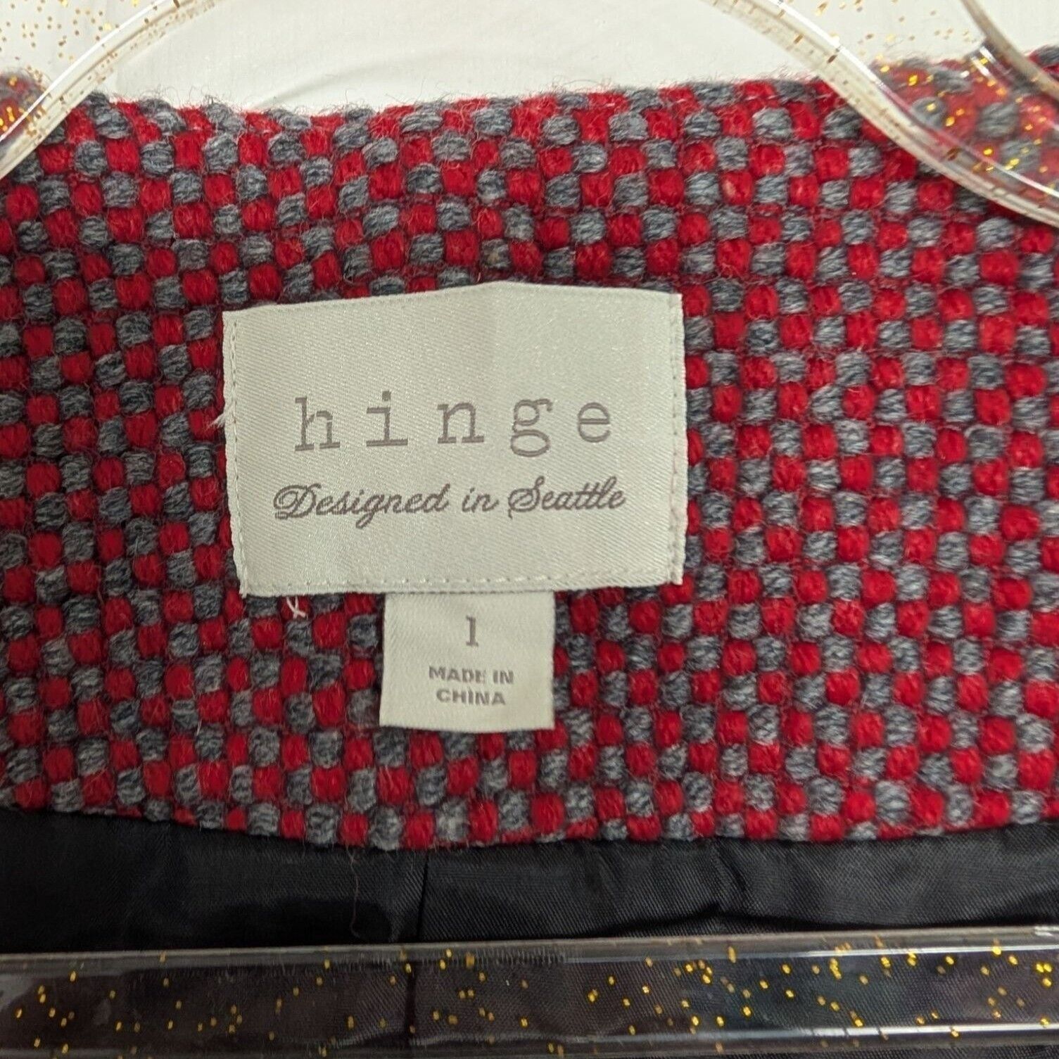 Designer NEW Hinge 1 Tweed Cropped Jacket Blazer Womens Size Large Size L / US 10 / IT 46 - 7 Thumbnail