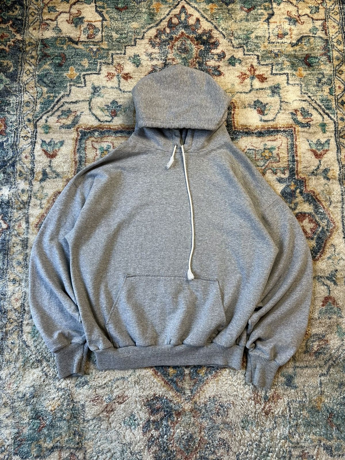 Vintage Vintage 80s Grey Blank Pullover Hoodie Medium Size US M / EU 48-50 / 2 - 1 Thumbnail