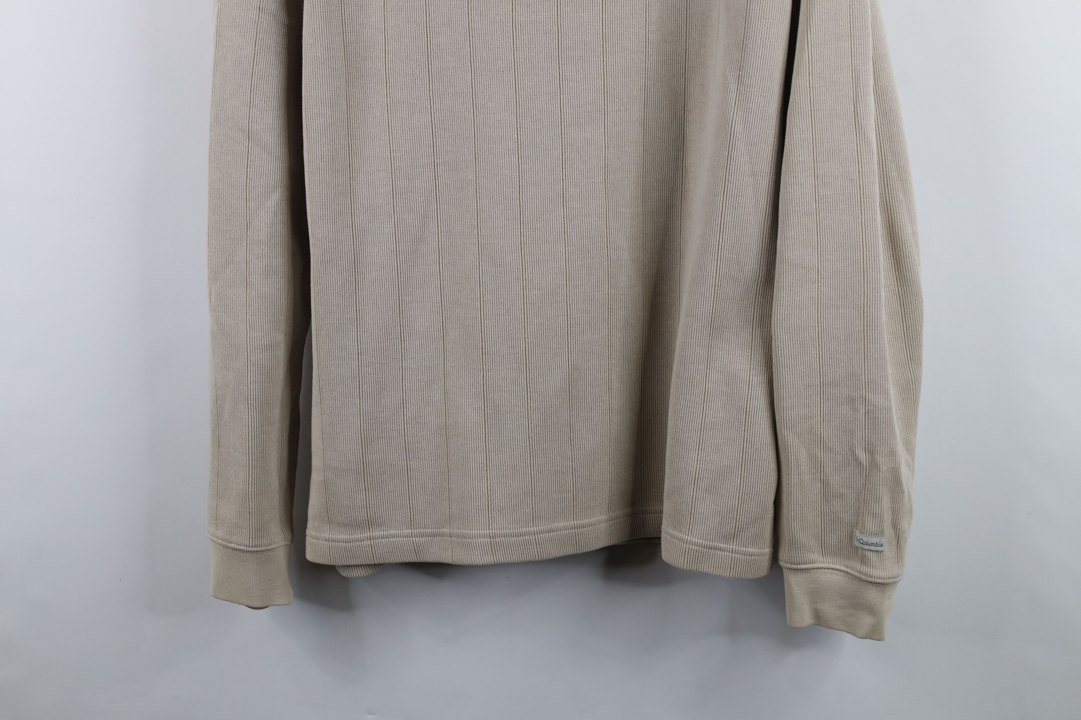 Columbia × Vintage Vintage Columbia Faded Ribbed Knit V-Neck Sweater Beige Size US L / EU 52-54 / 3 - 3 Thumbnail