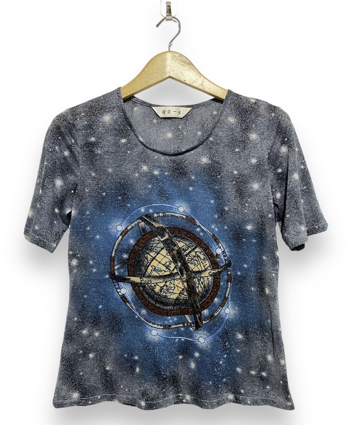 Designer Vintage JpG style compass galaxy glitter mesh t-shirts Size US M / EU 48-50 / 2 - 1 Thumbnail