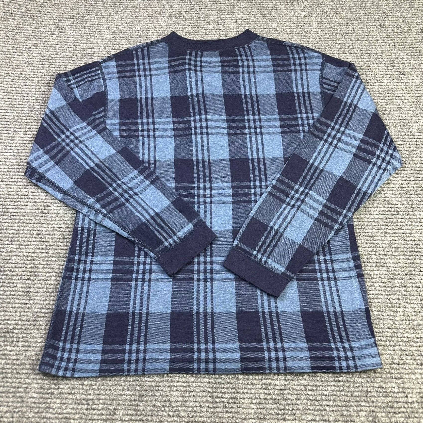 Vintage VINTAGE LL Bean Men’s Medium T Shirt Blue Plaid Long Sleeve Henley Neck Made In USA Shirt Size US M / EU 48-50 / 2 - 3 Thumbnail