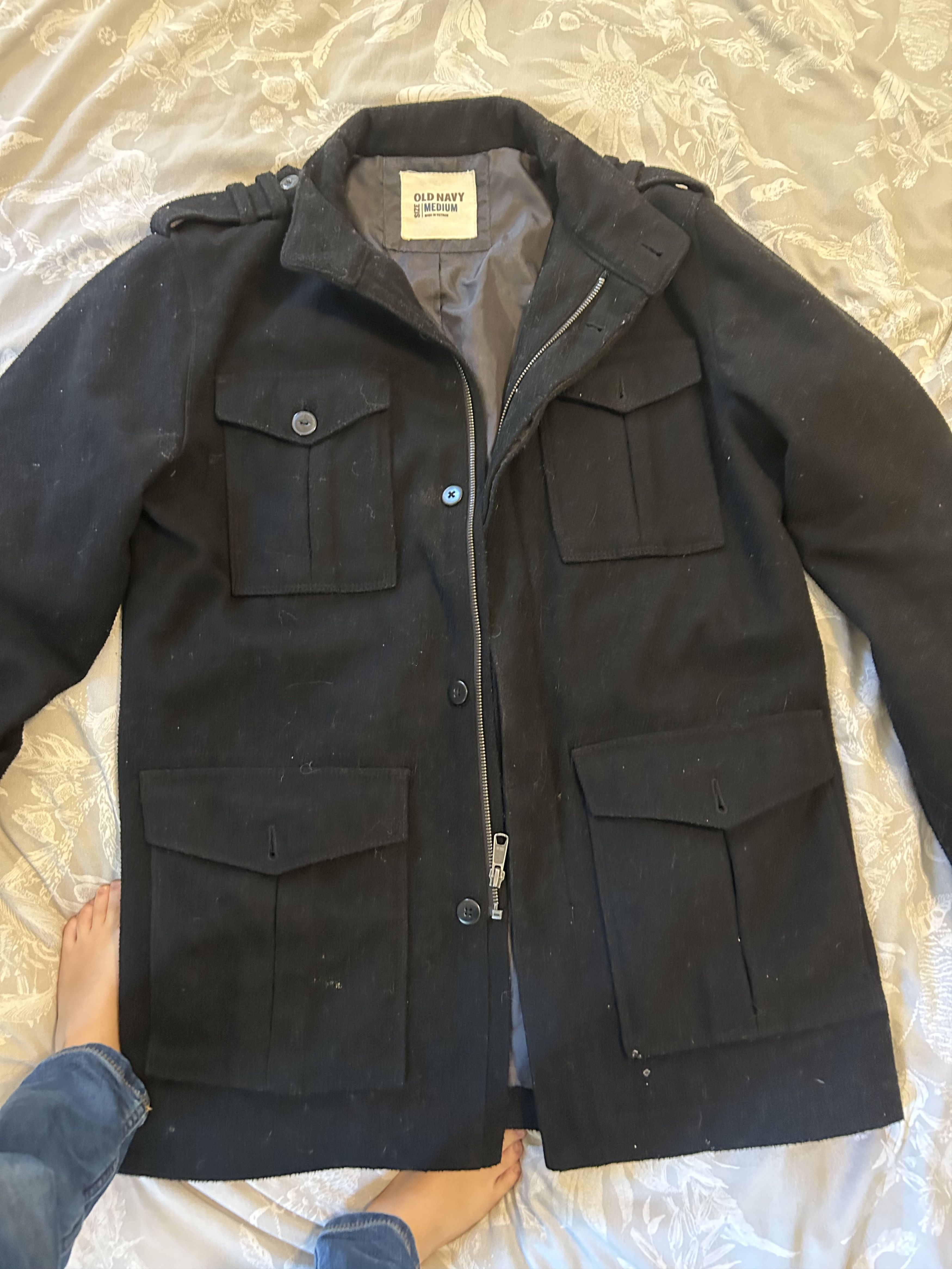 Old Navy Black Peacoat Size US M / EU 48-50 / 2 - 2 Thumbnail