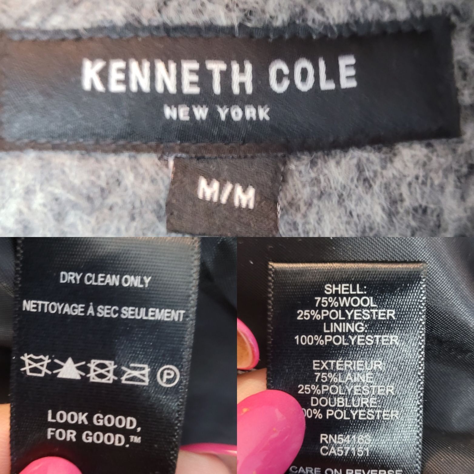 Kenneth Cole Kenneth Cole Womens Asymmetrical Pressed Boucle Wool Coat M Size M / US 6-8 / IT 42-44 - 3 Thumbnail