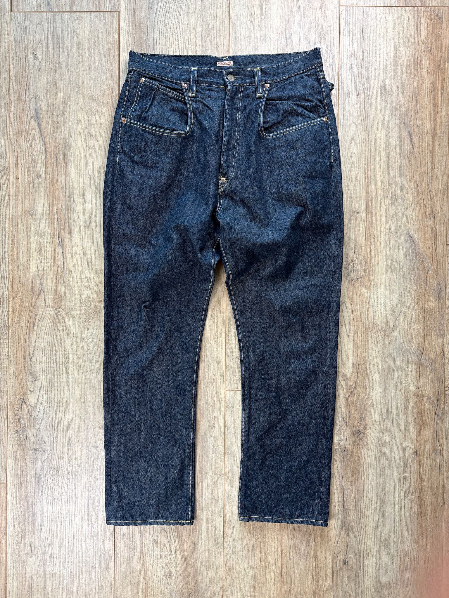 Kapital Denim Jeans Indigo Selvedge / Rope Detail Back Cinch