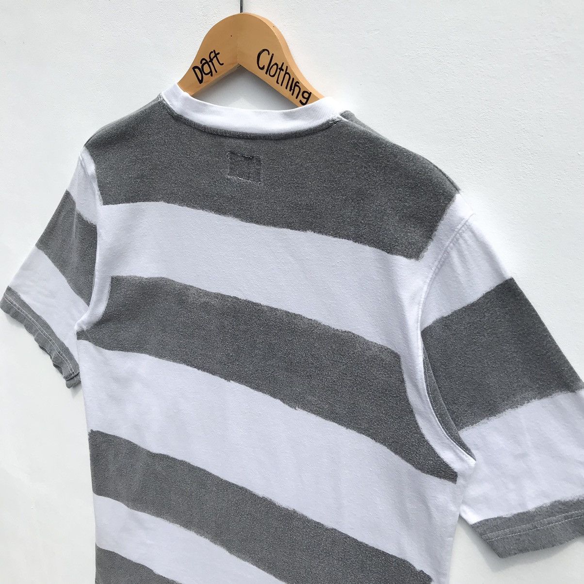 Stussy × Vintage 💥Distressed💥Stussy Stripe Work Wear Shirt Stussy Skatebords Size US S / EU 44-46 / 1 - 7 Thumbnail