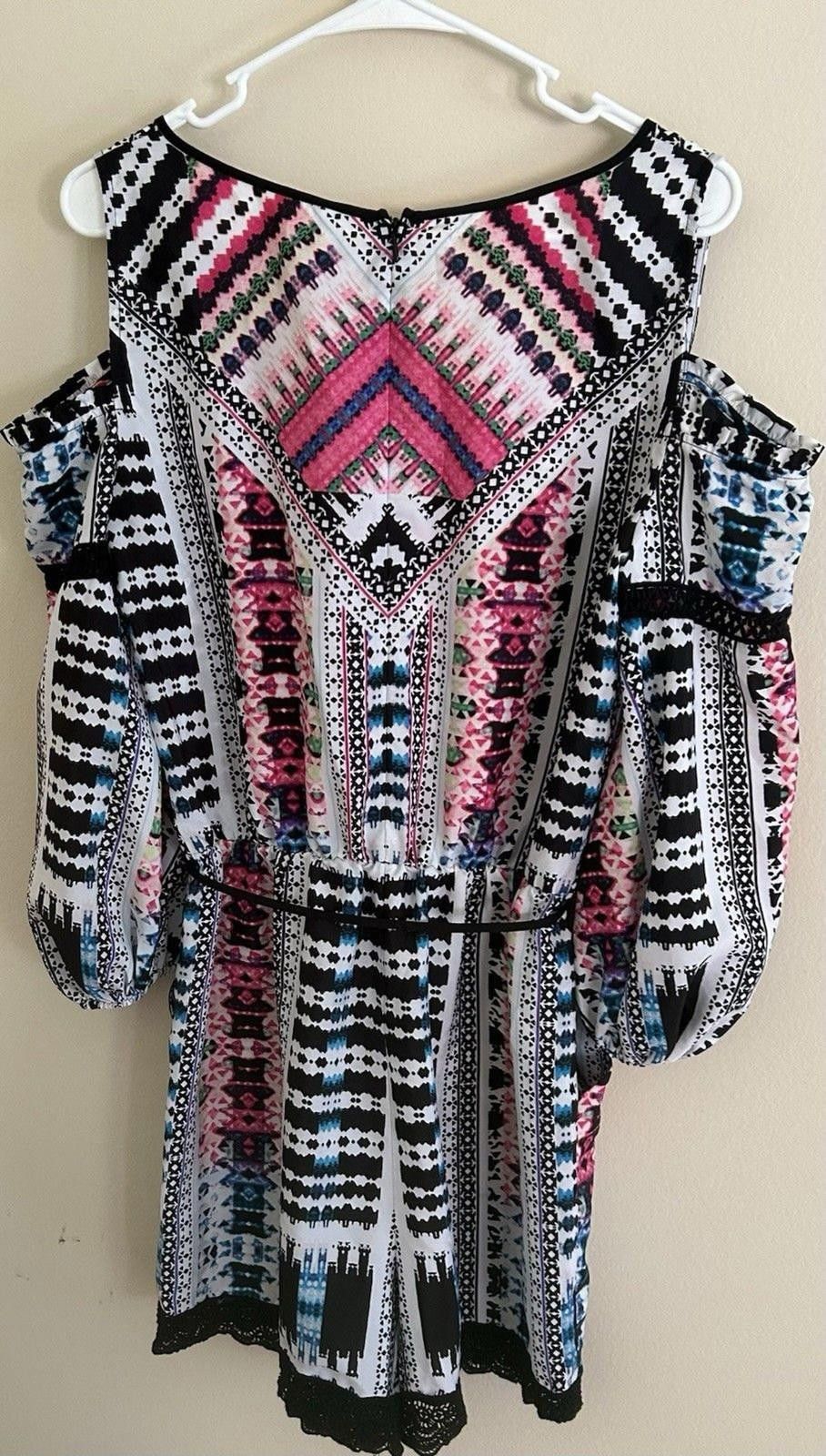 Other Bisou Bisou, Michelle Bohbot Multi Color Print Lace Romper M Size 32" / US 10 / IT 46 - 3 Thumbnail