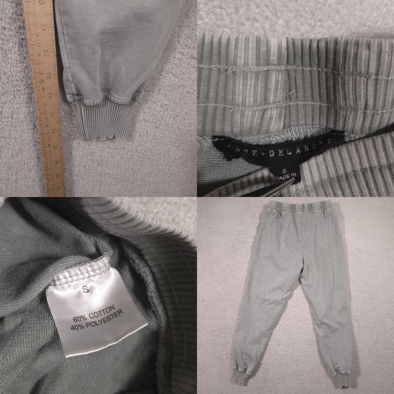Lancel Delancey Jogger Pants Mens S Gray Knit Elastic Waist Pockets Lounge Tapered Casual Activewear Pants Size US 29 - 8 Thumbnail