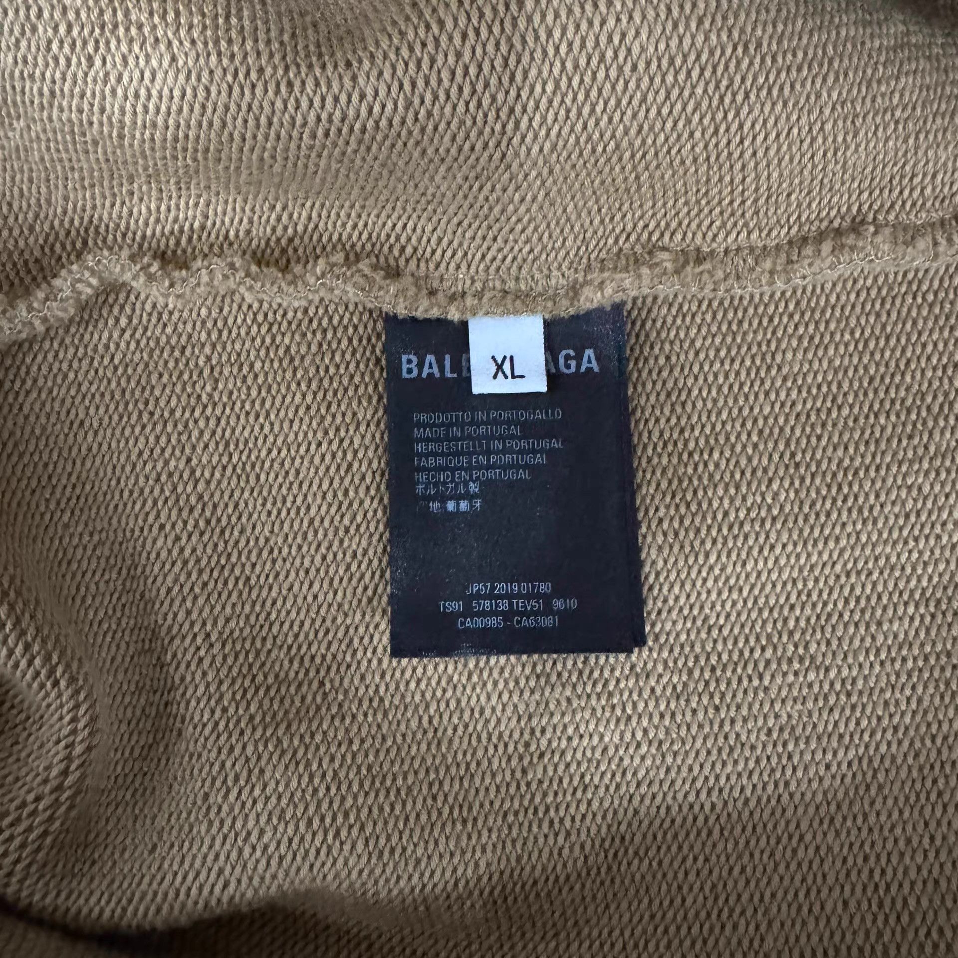 Balenciaga Balenciaga Khaki Hoodie with Wheat Ear Print Q10 Size US XL / EU 56 / 4 - 4 Thumbnail